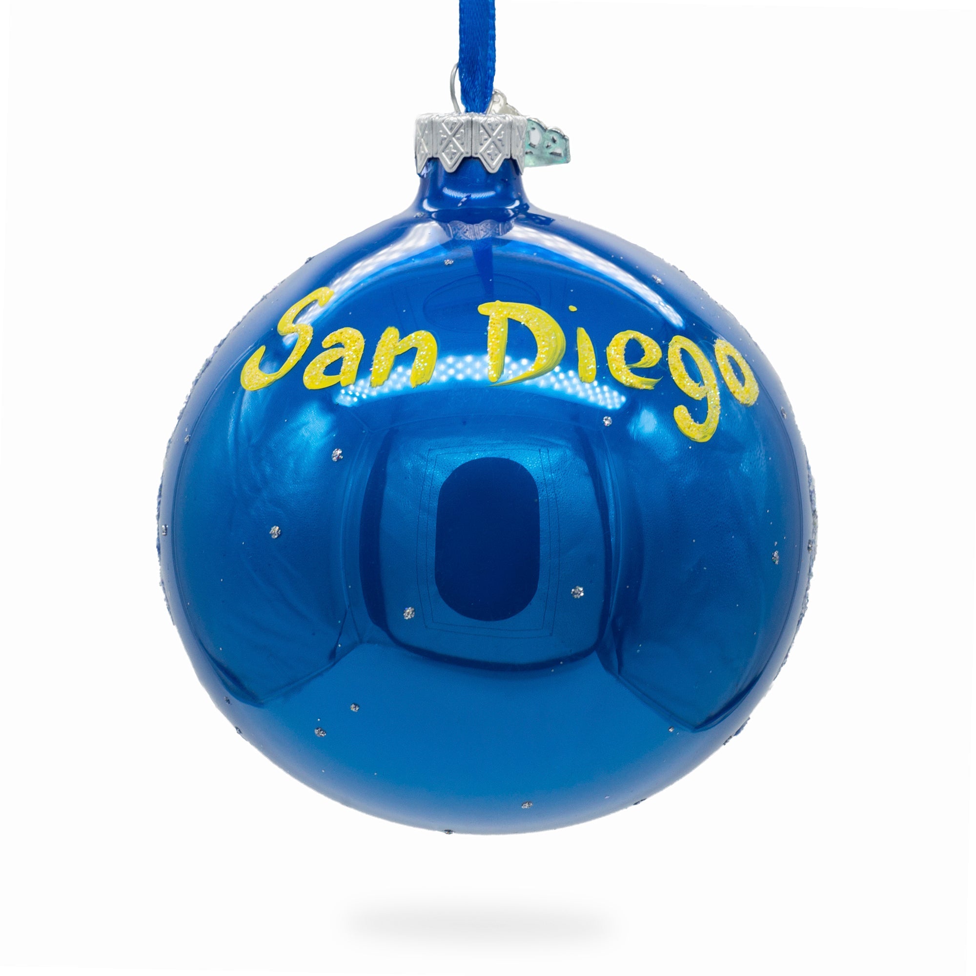 Uss Midway Museum, San Diego, California, Usa Glass Ball Christmas Ornament 4 Inches