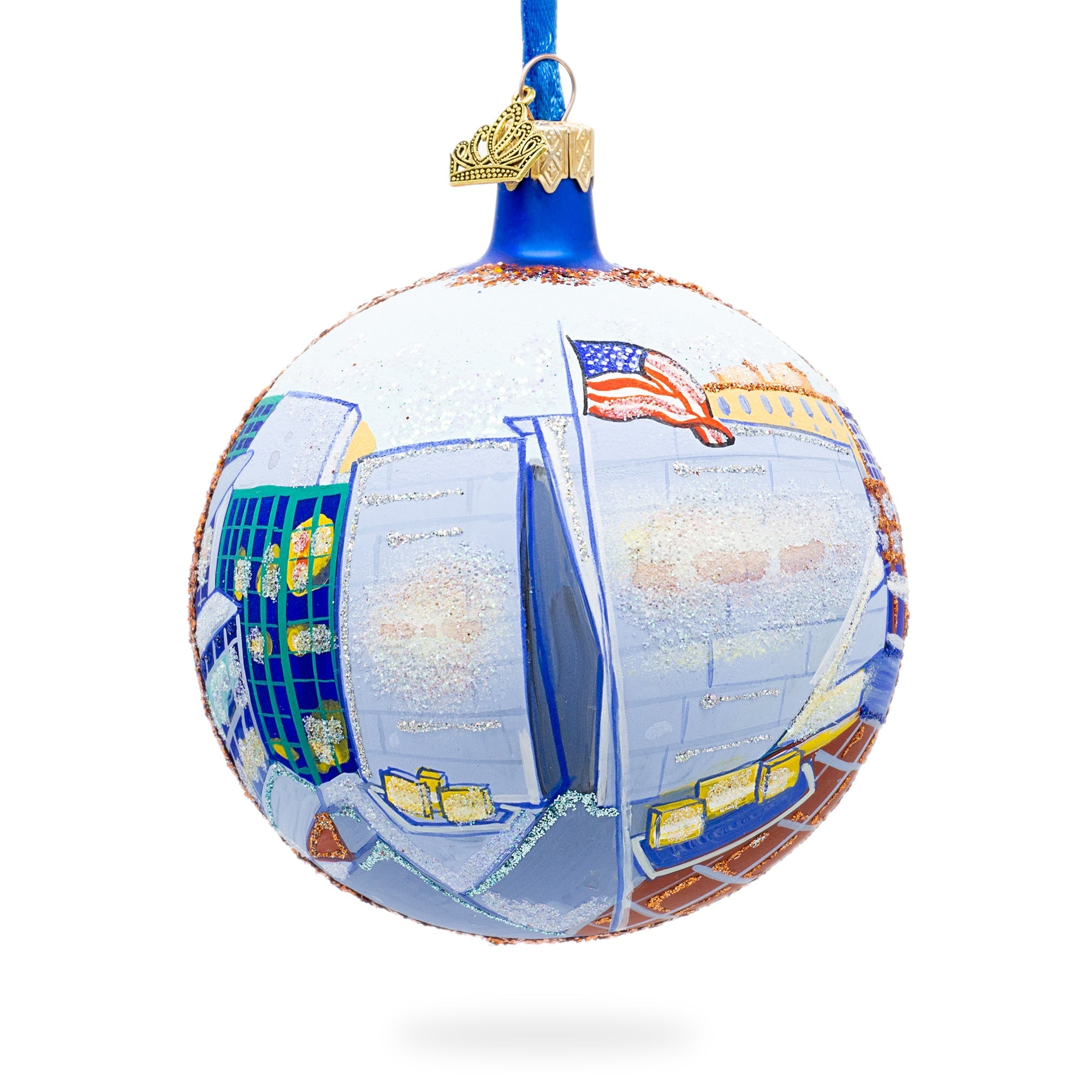 The National Wwii Museum, New Orleans, Louisiana, Usa Glass Ball Christmas Ornament 4 Inches