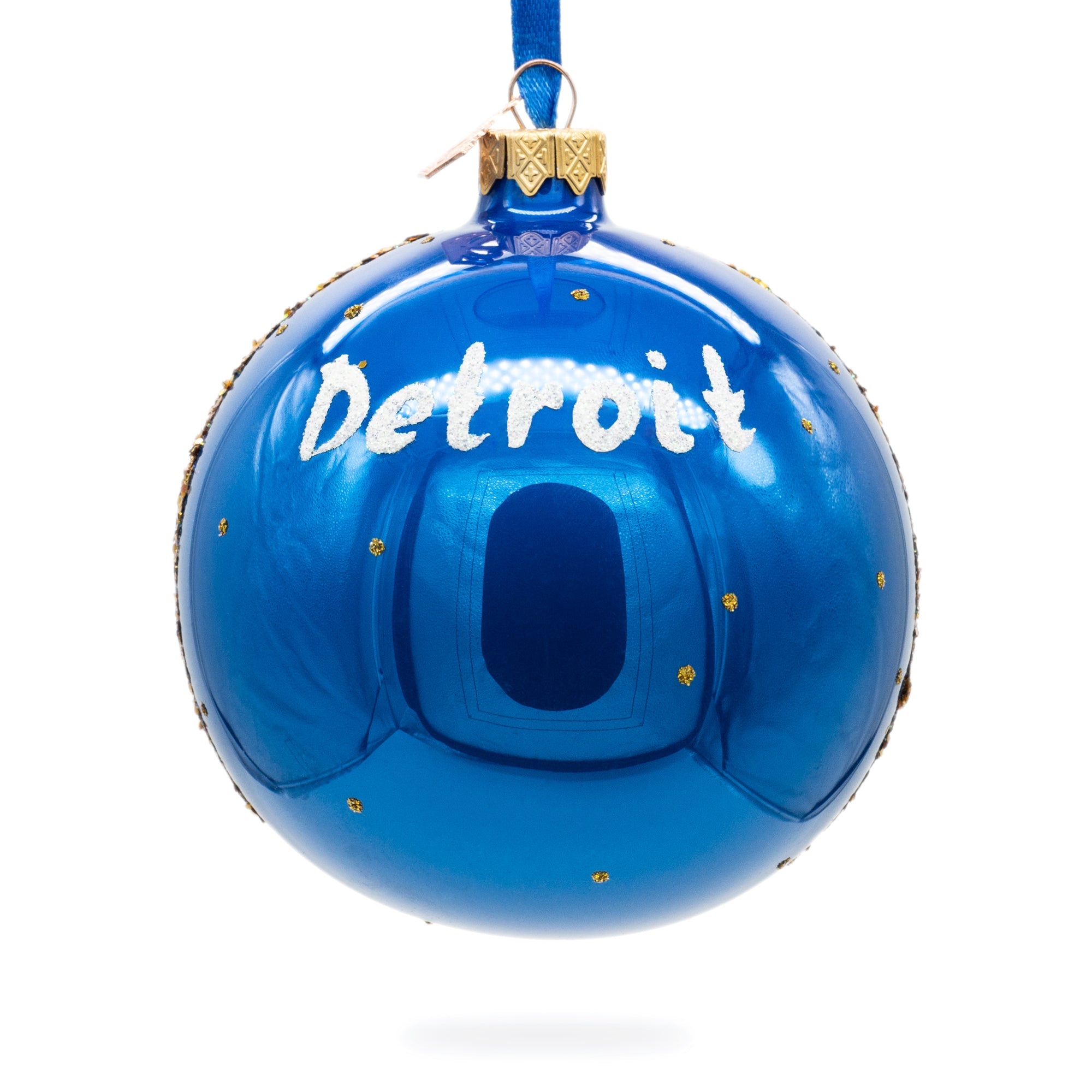 Detroit Riverfront, Detroit, Michigan, Usa Glass Ball Christmas Ornament 4 Inches