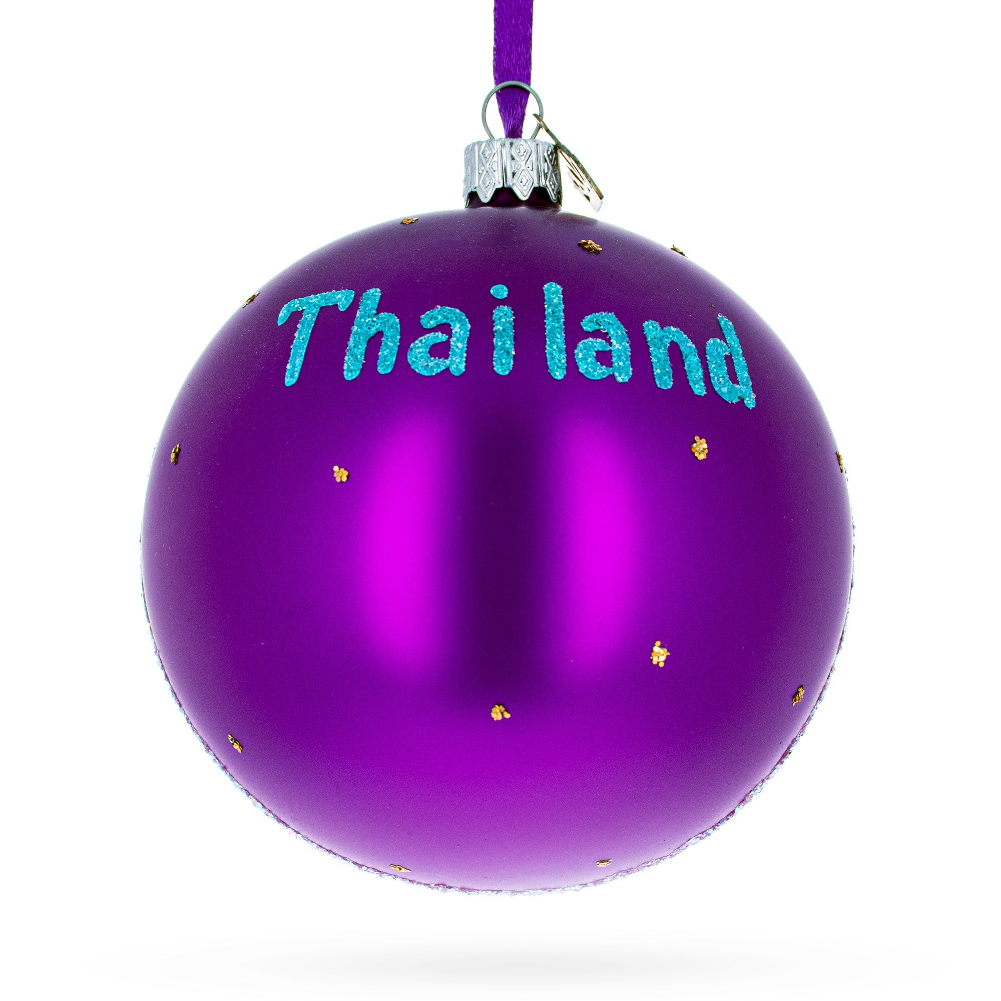 Thailand Beach Glass Ball Christmas Ornament 4 Inches