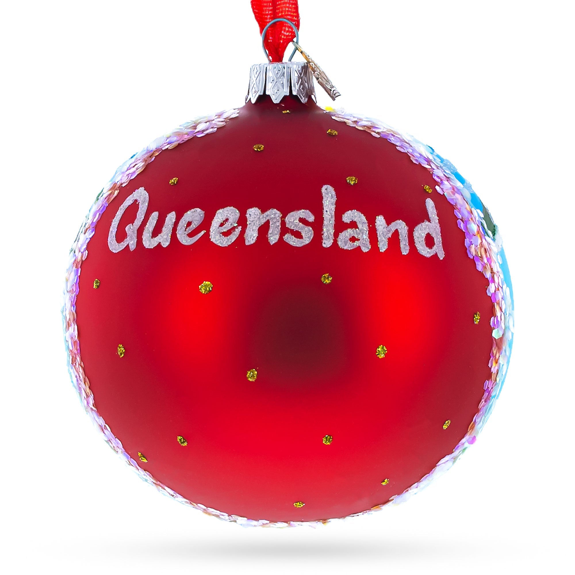 Queensland, Australia Glass Ball Christmas Ornament 4 Inches