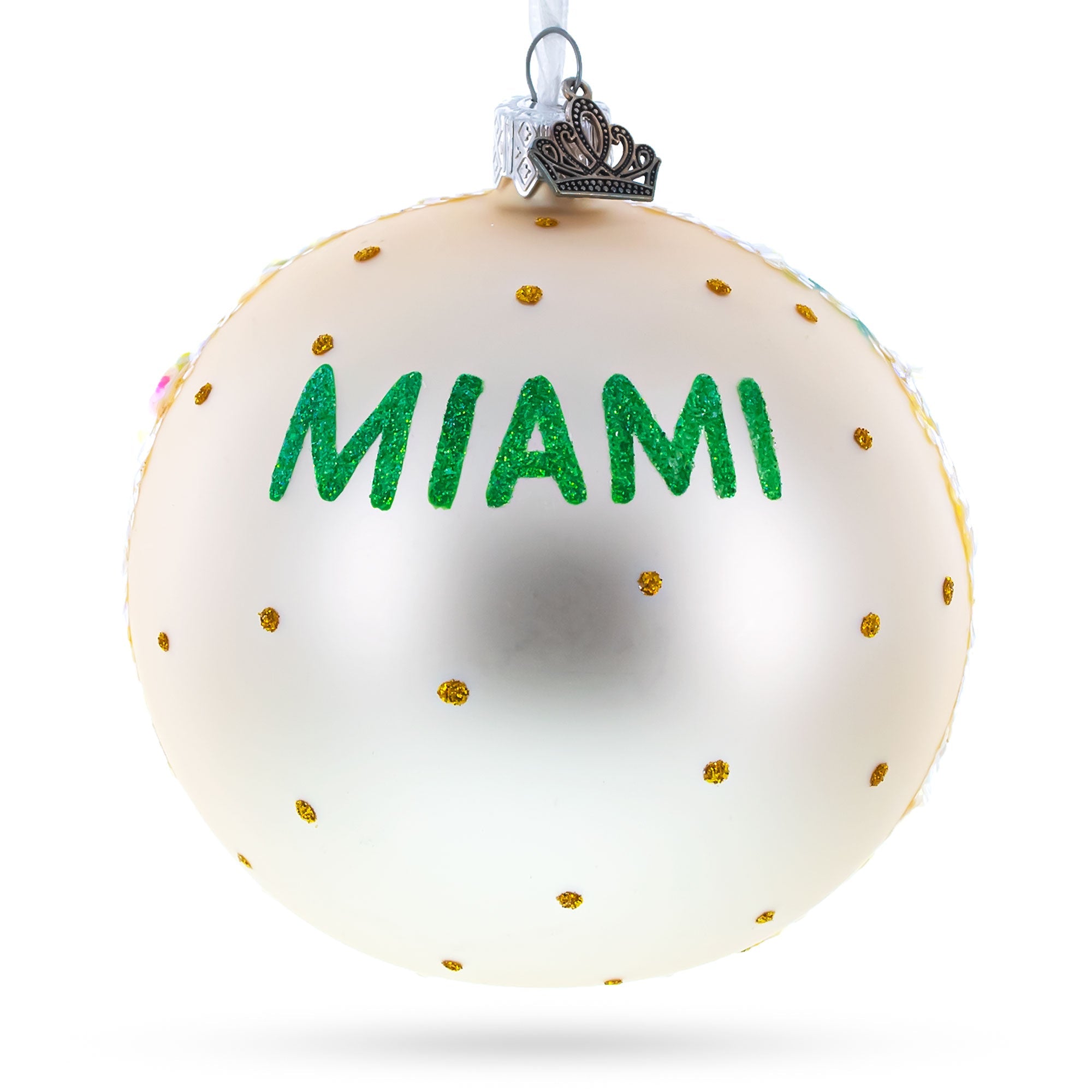 South Beach, Miami, Florida, Usa Glass Ball Christmas Ornament 4 Inches