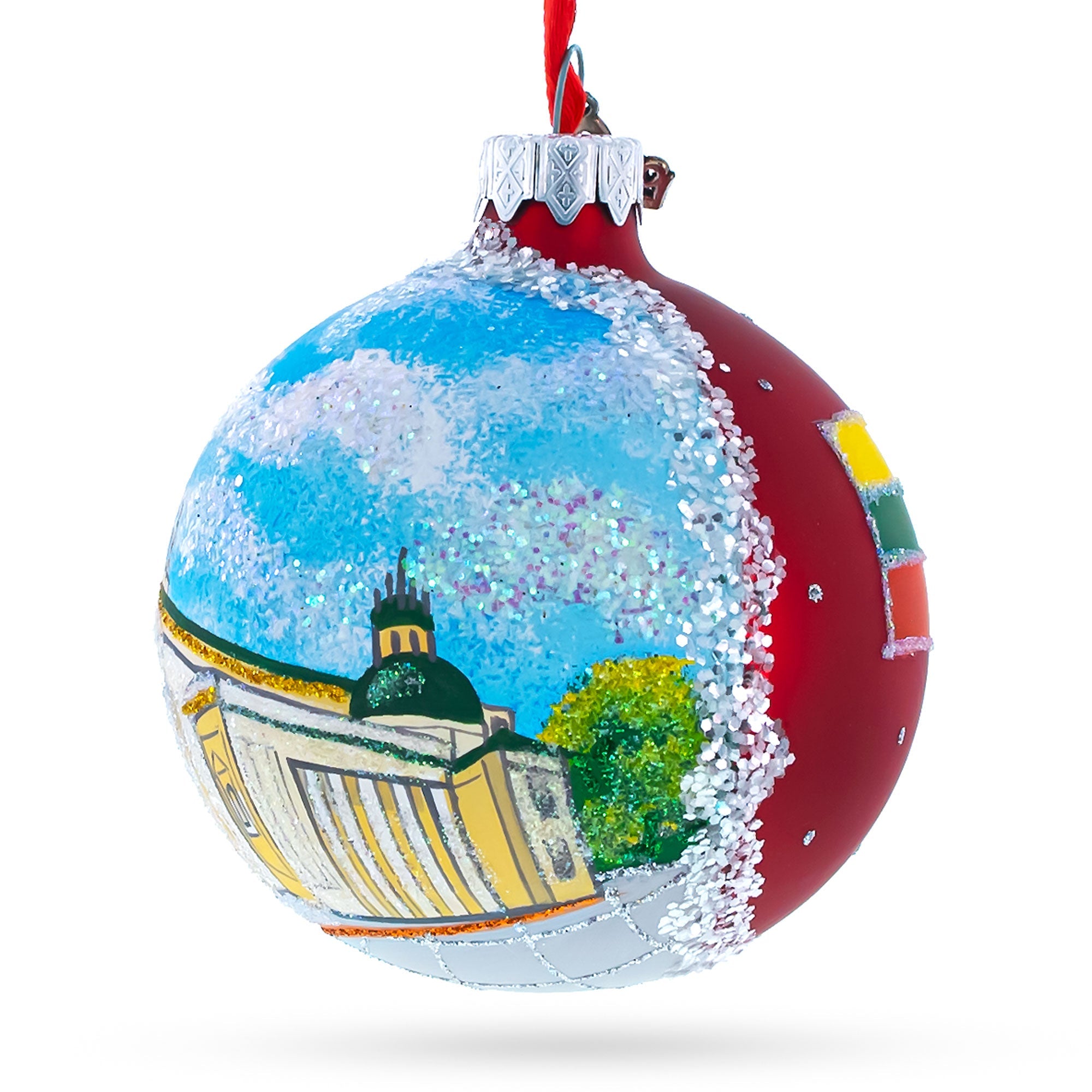 Old Town In Vilnius, Lithuania Glass Ball Christmas Ornament 3.25 Inches