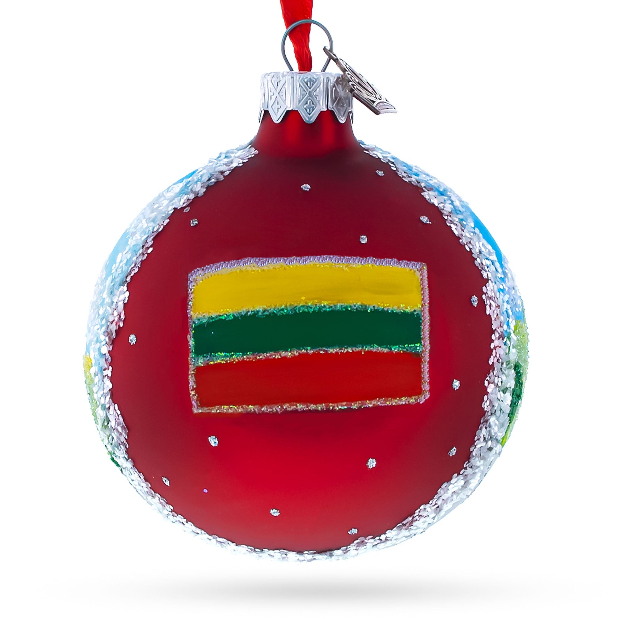 Old Town In Vilnius, Lithuania Glass Ball Christmas Ornament 3.25 Inches