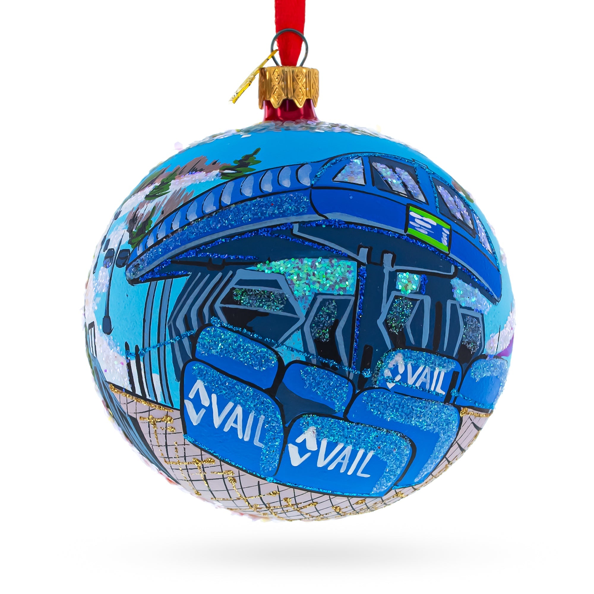 Colorado Ski Resort, Usa Glass Ball Christmas Ornament 4 Inches