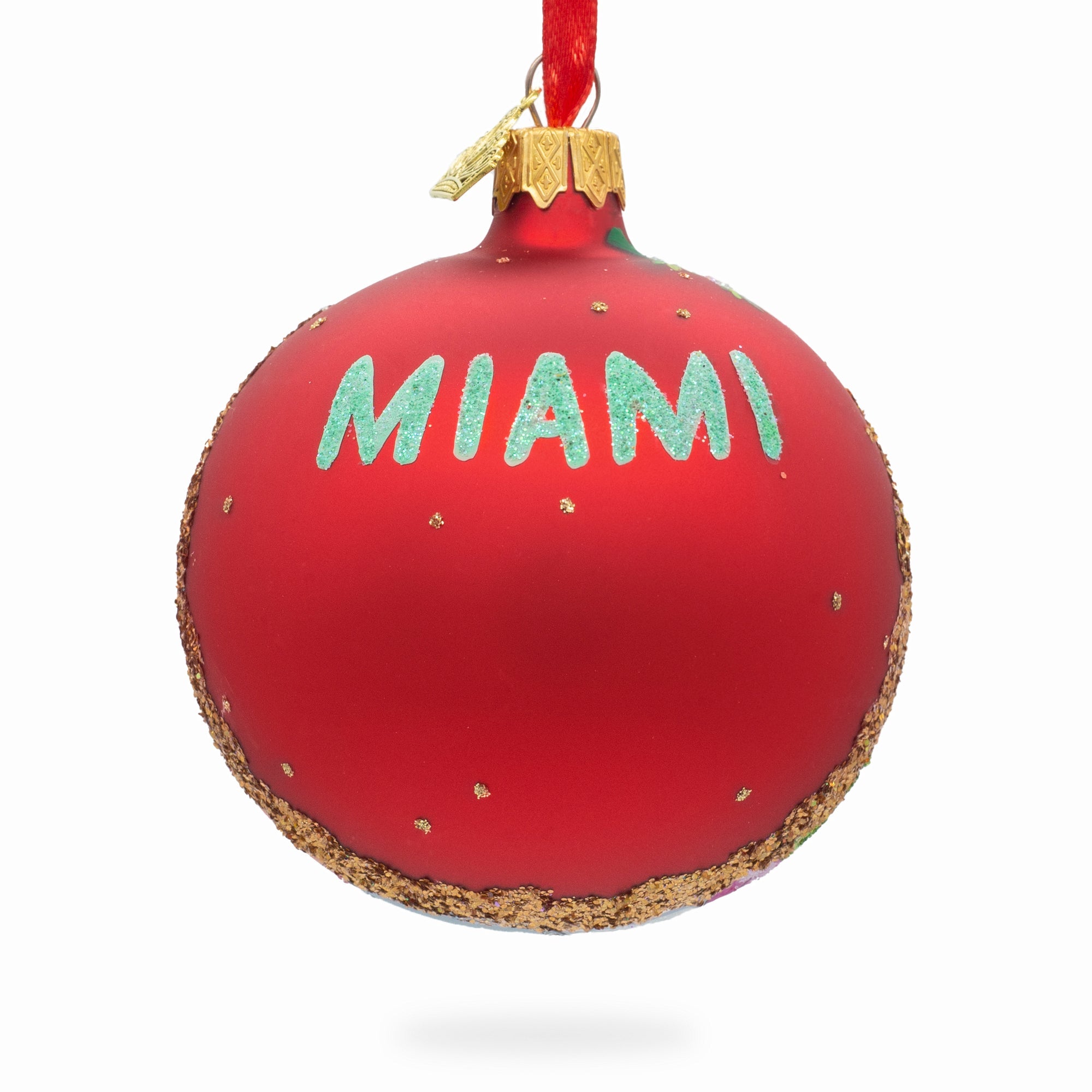 Lincoln Road, Miami, Florida, Usa Glass Ball Christmas Ornament 3.25 Inches