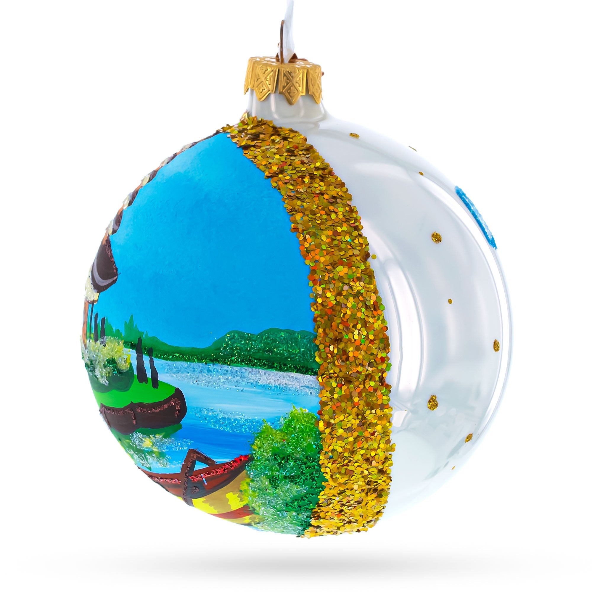 Bali, Indonesia Glass Ball Christmas Ornament 4 Inches