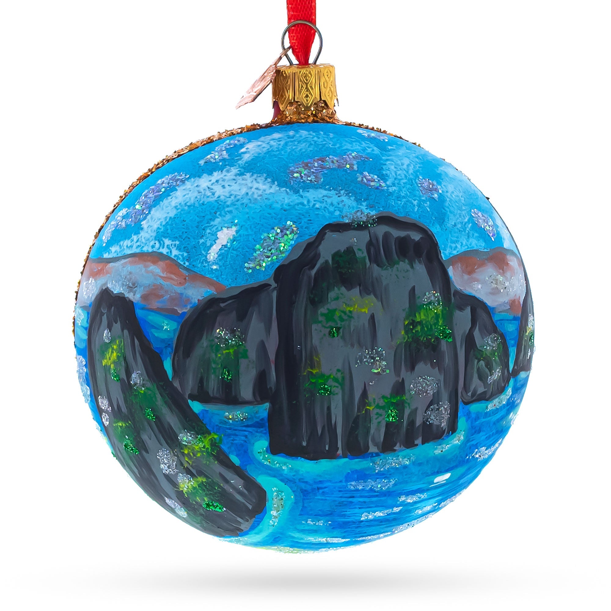 Philippines Glass Ball Christmas Ornament 4 Inches