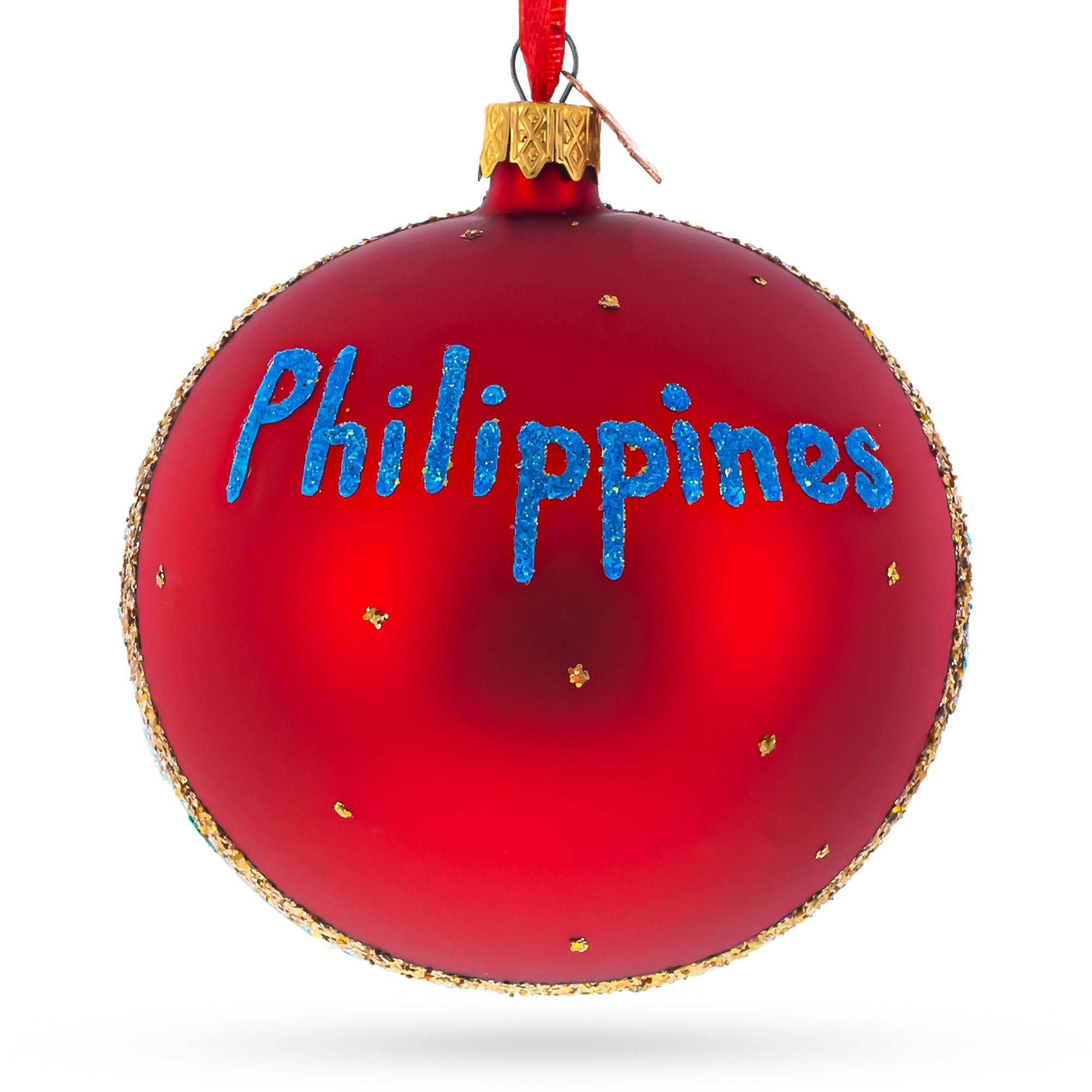 Philippines Glass Ball Christmas Ornament 4 Inches