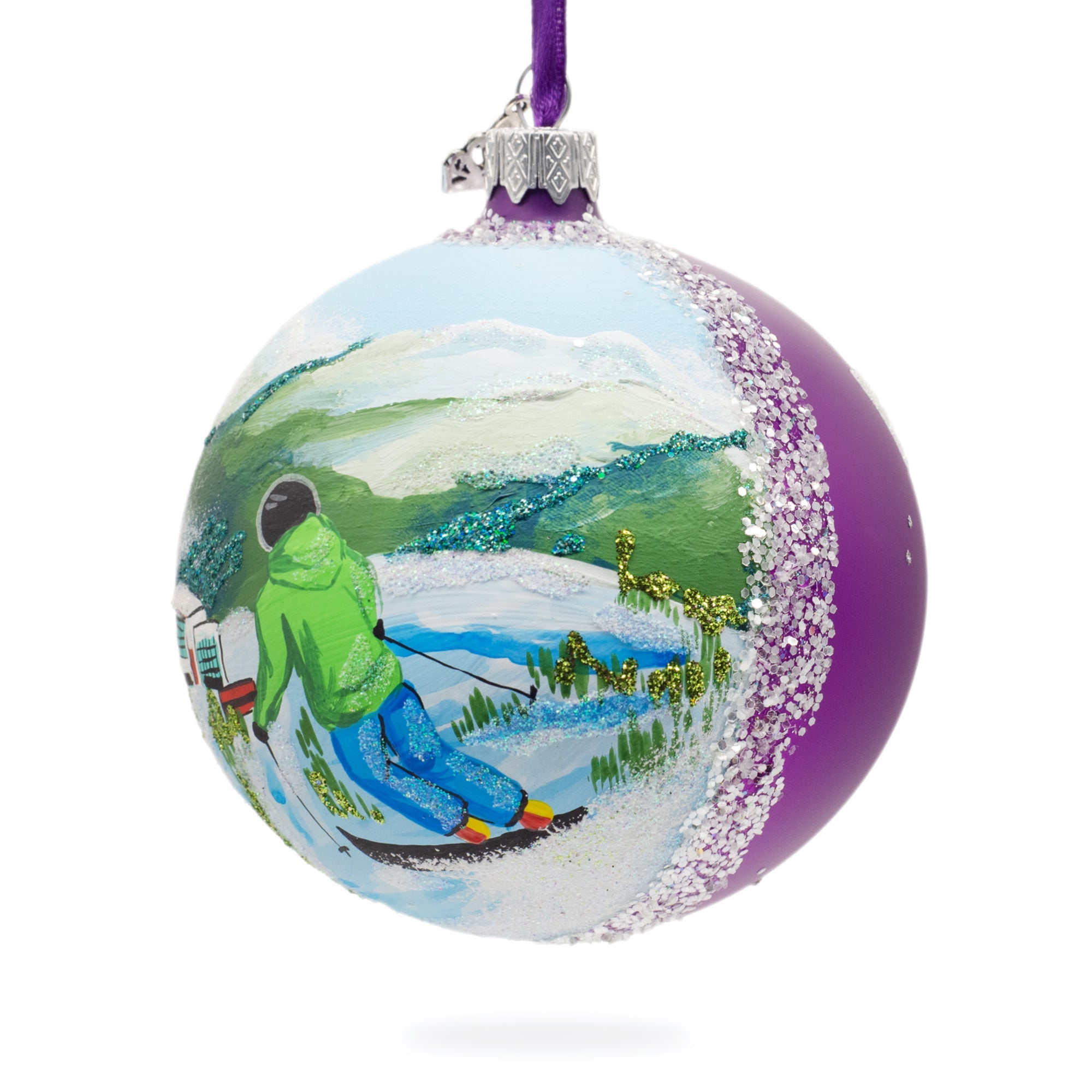 Whistler Blackcomb Ski Resort, Canada Glass Ball Christmas Ornament 4 Inches