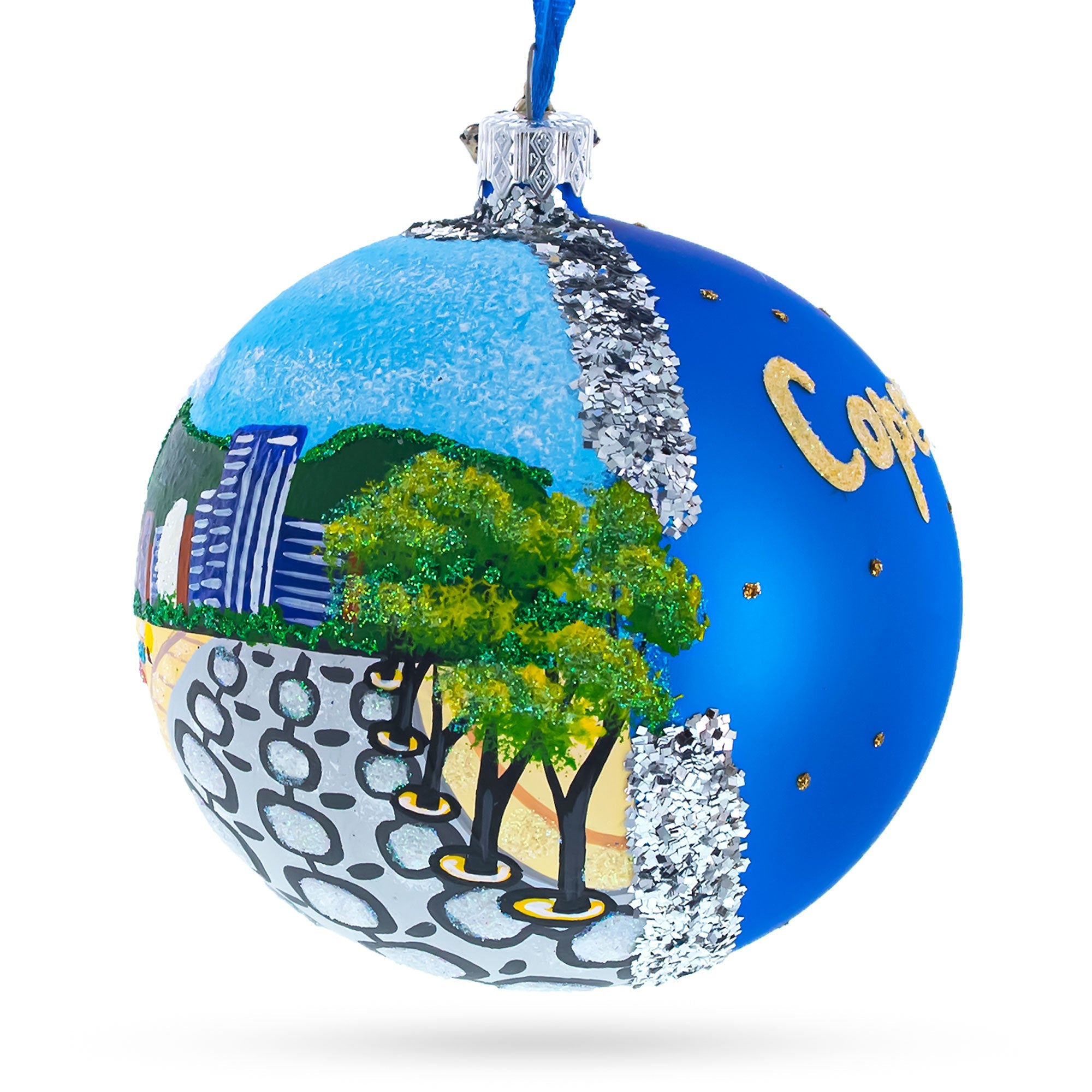 Copacabana, Rio De Janeiro, Brazil Glass Ball Christmas Ornament 4 Inches