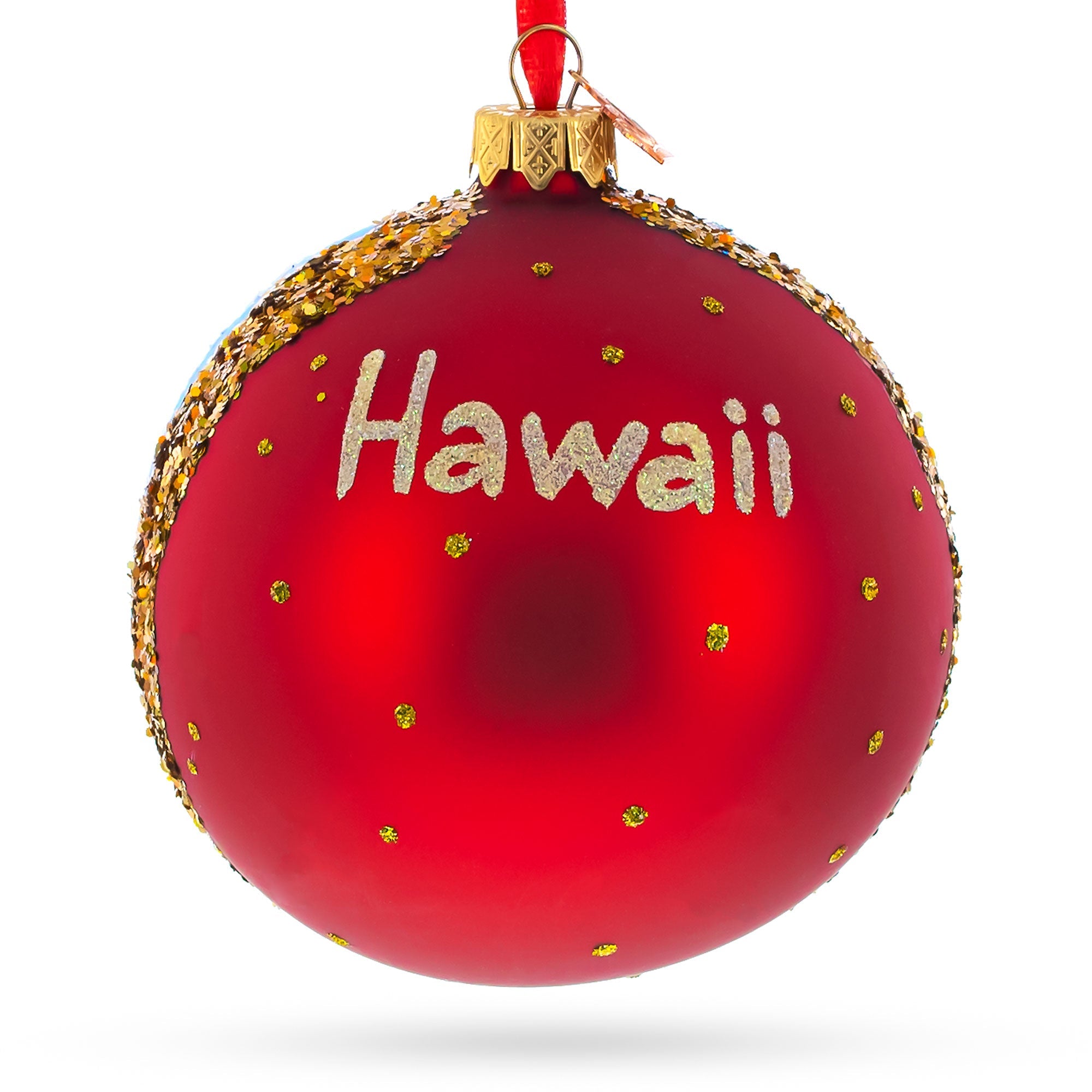 Surfers At Hawaii Beach, Usa Glass Ball Christmas Ornament 4 Inches