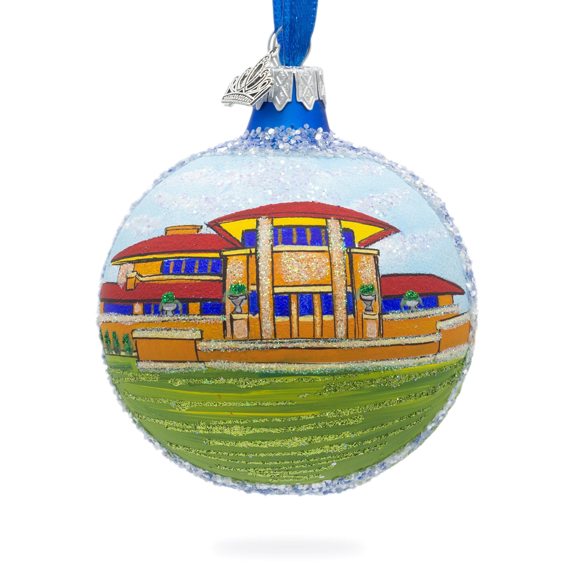 Frank Lloyd Wright's Martin House, Buffalo, New York, Usa Glass Ball Christmas Ornament 3.25 Inches