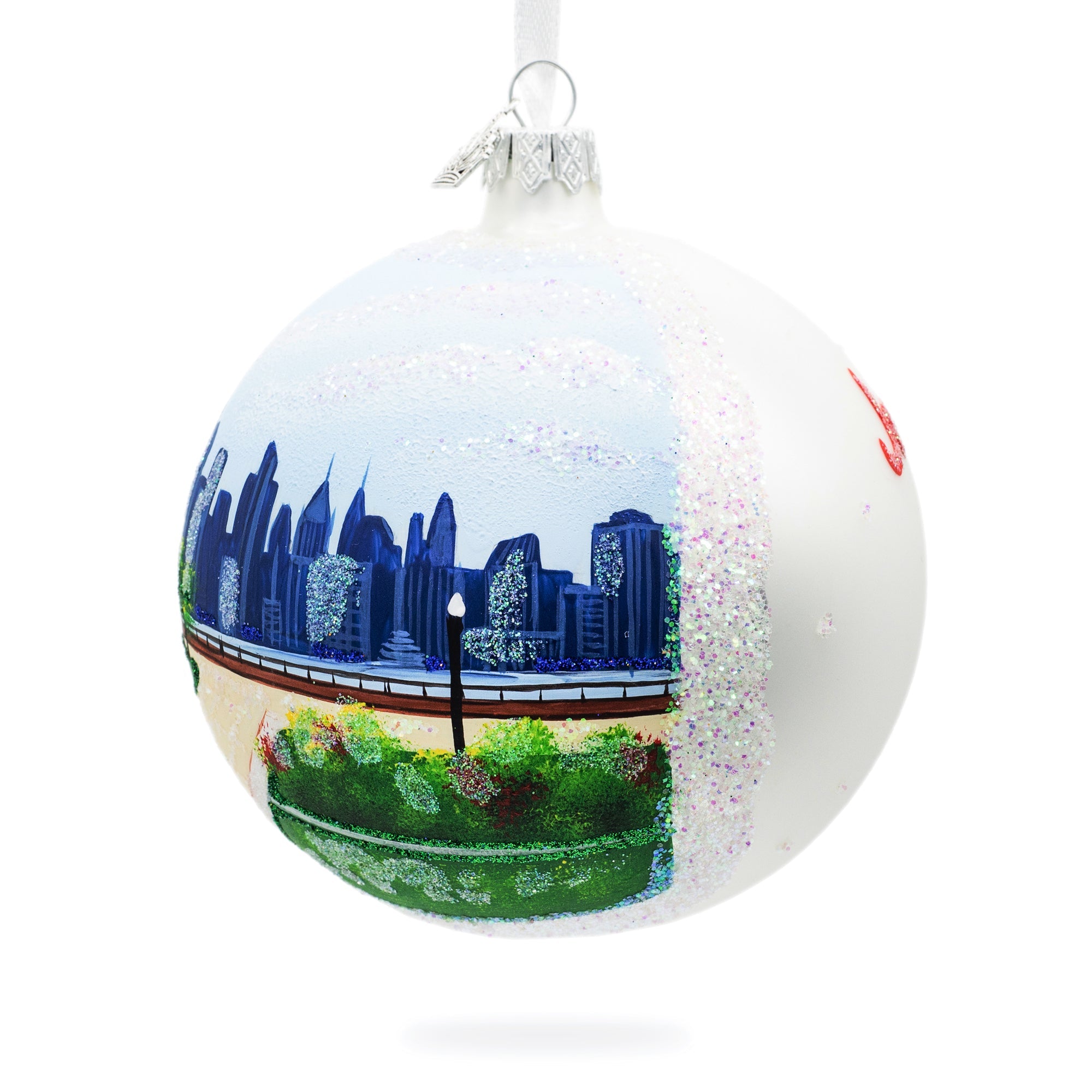 Liberty State Park, Jersey City, New Jersey, Usa Glass Ball Christmas Ornament 4 Inches