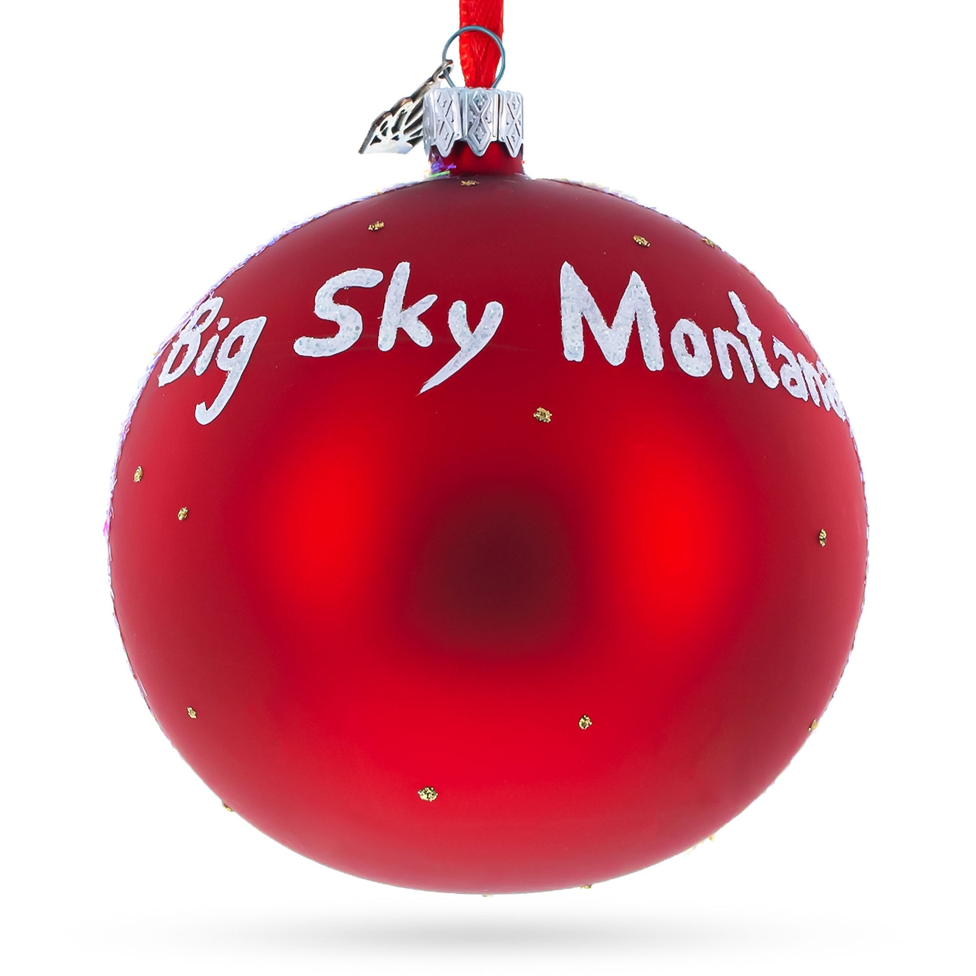 Big Sky Ski Resort, Montana, Usa Glass Ball Christmas Ornament 4 Inches