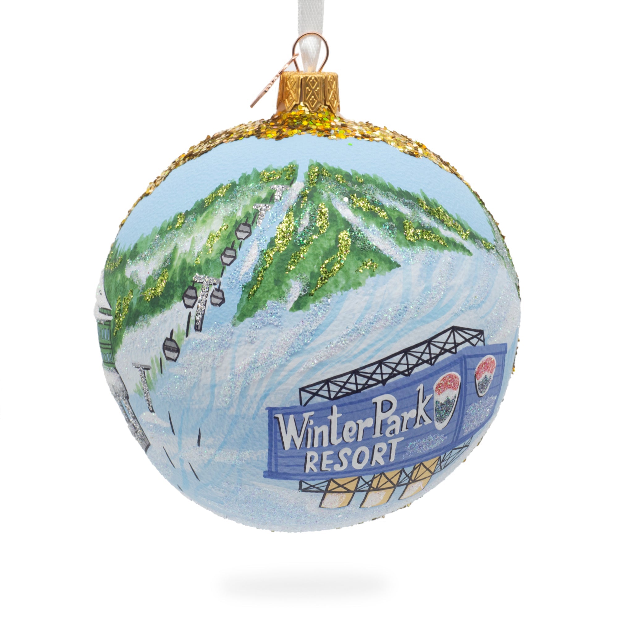 Colorado Ski Resort, Usa Glass Ball Christmas Ornament 4 Inches