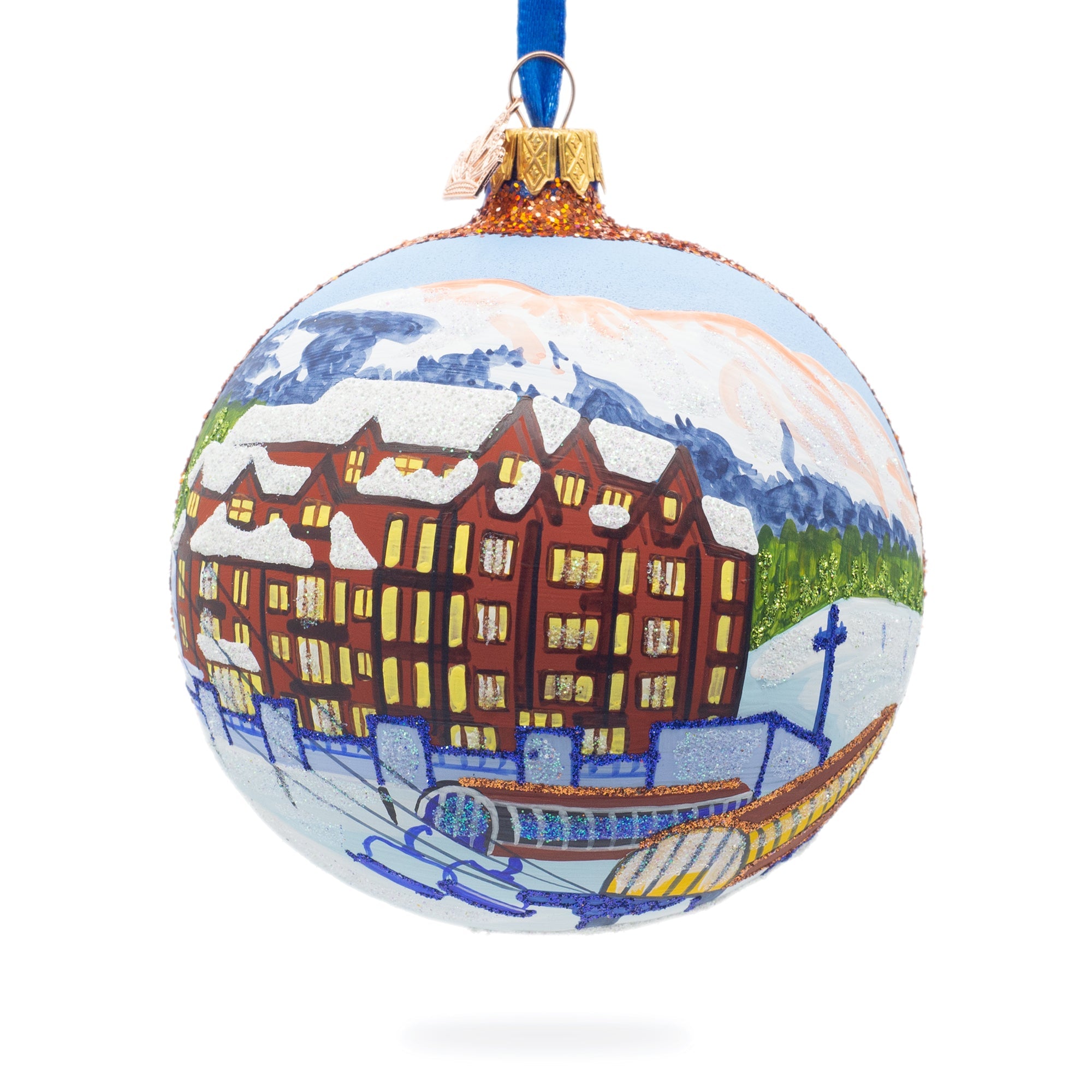 Breckenridge Ski Resort, Colorado, Usa Glass Ball Christmas Ornament 4 Inches