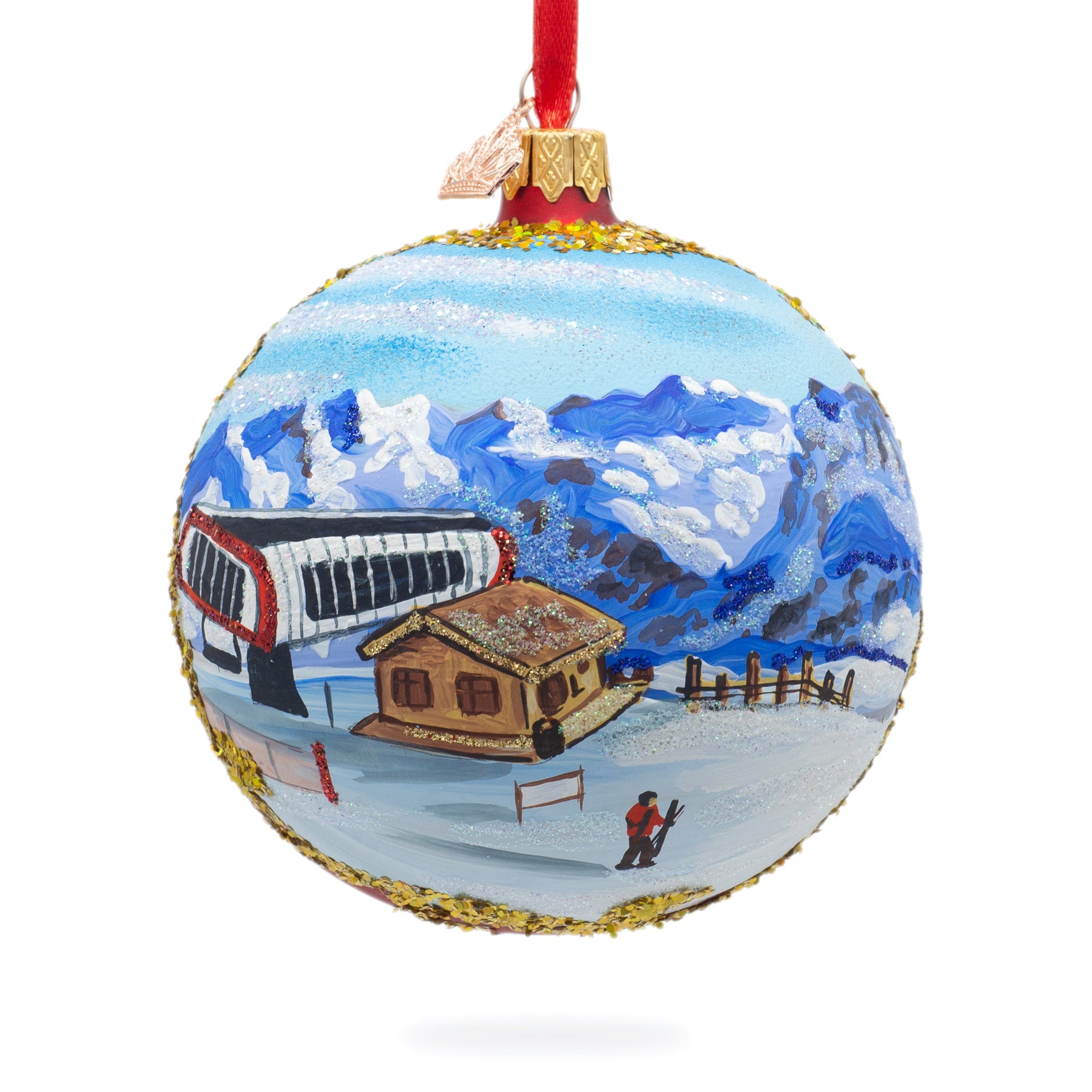 Val D 'isere, France Glass Ball Christmas Ornament 4 Inches