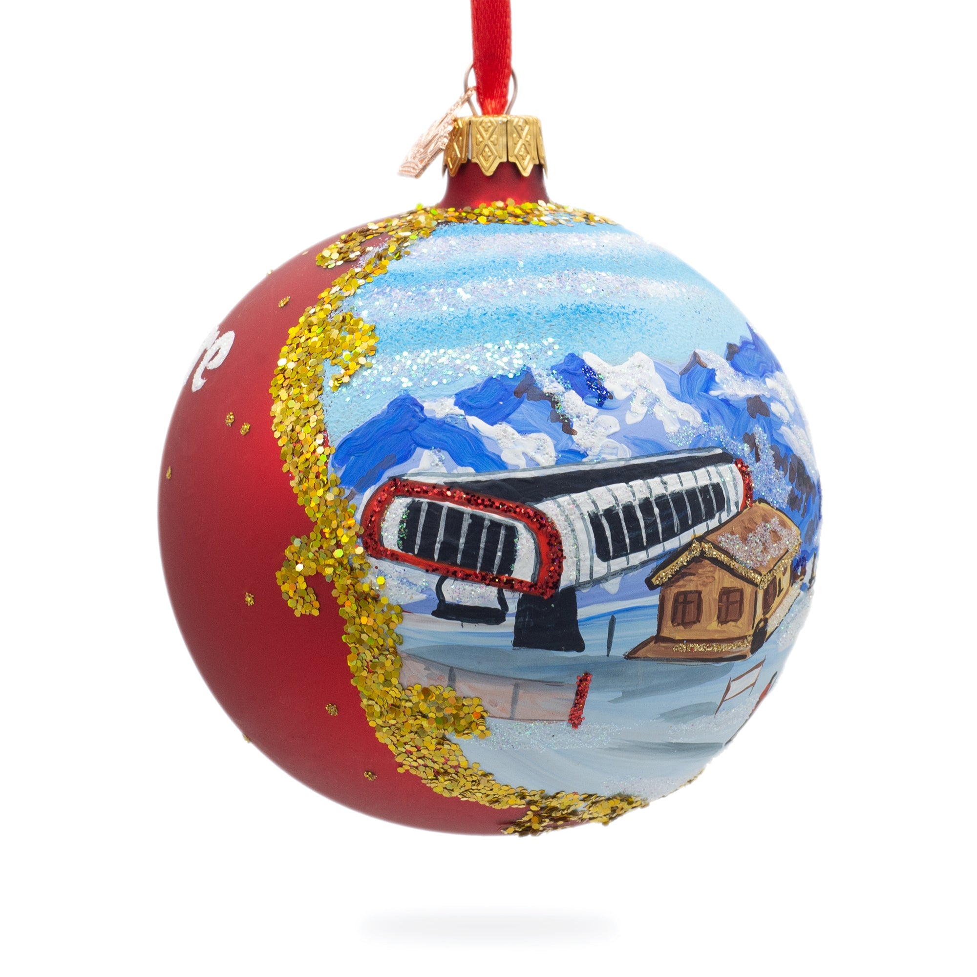 Val D 'isere, France Glass Ball Christmas Ornament 4 Inches