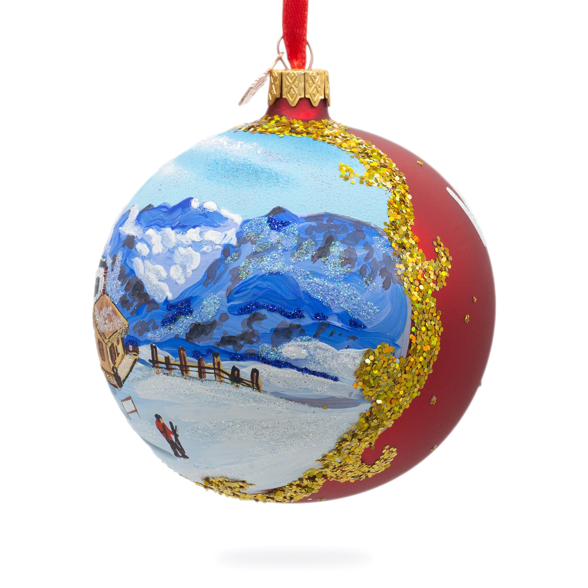 Val D 'isere, France Glass Ball Christmas Ornament 4 Inches