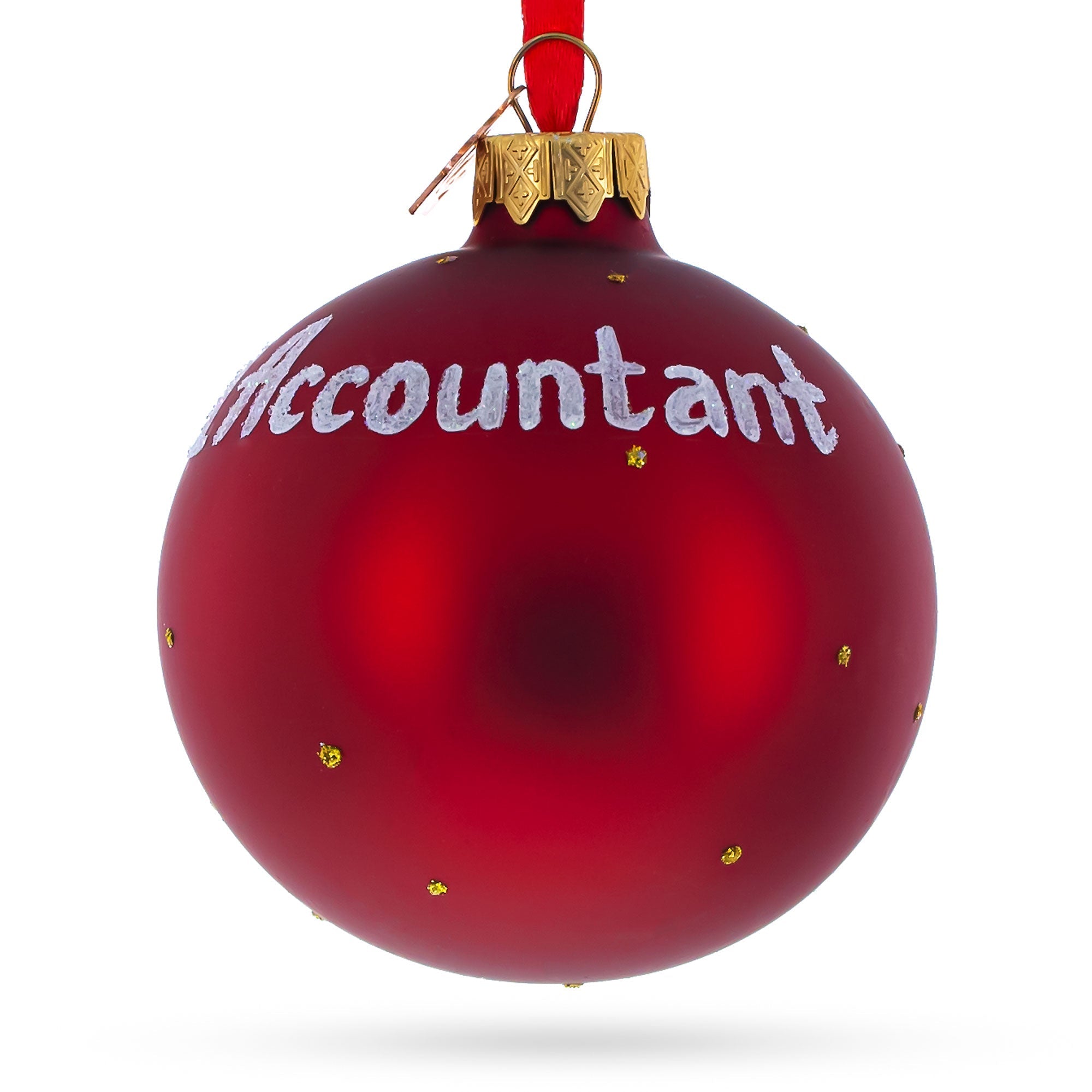 Accountant Bookkeeper Glass Ball Christmas Ornament 3.25 Inches