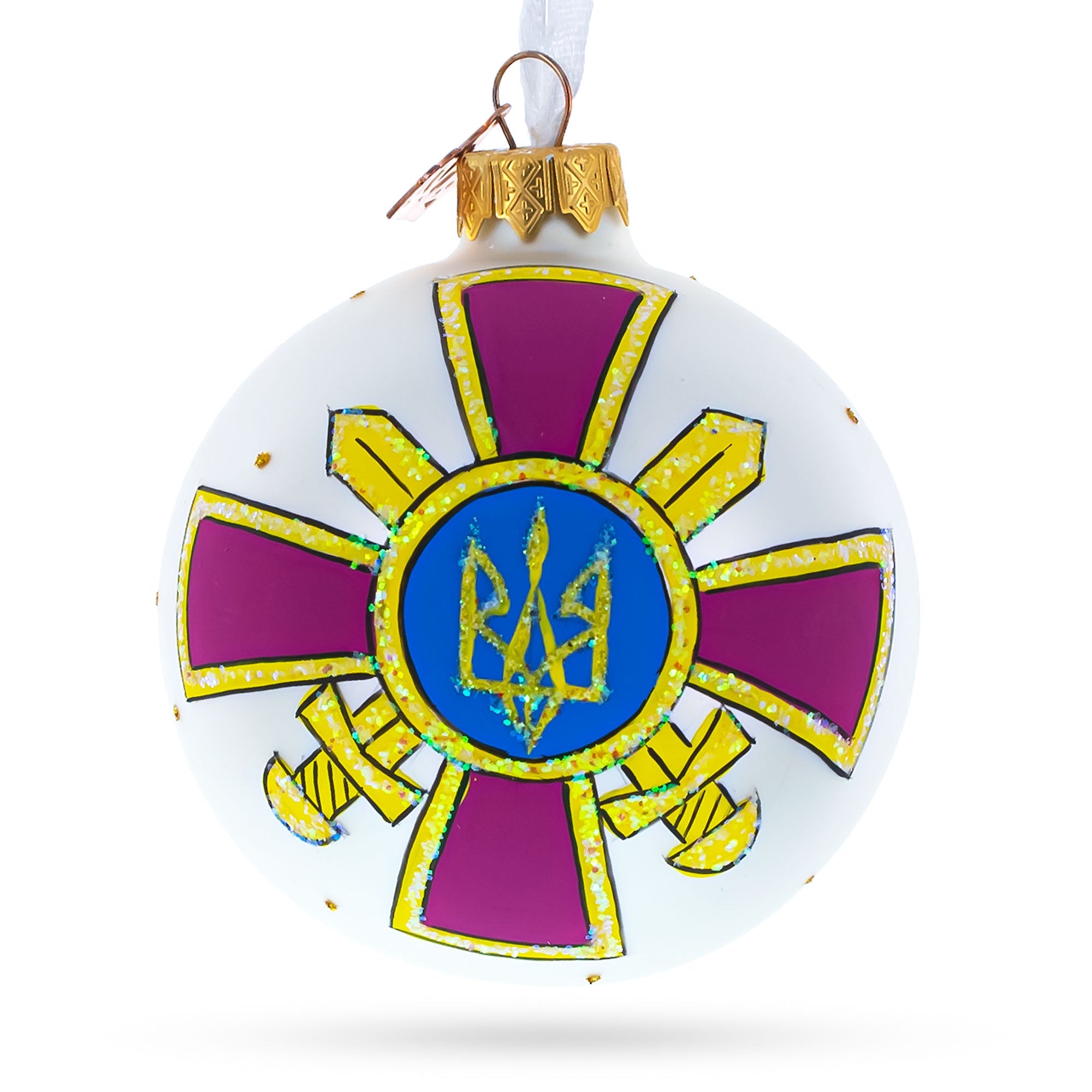 Armed Forces Of Ukraine Glass Ball Christmas Ornament 3.25 Inches