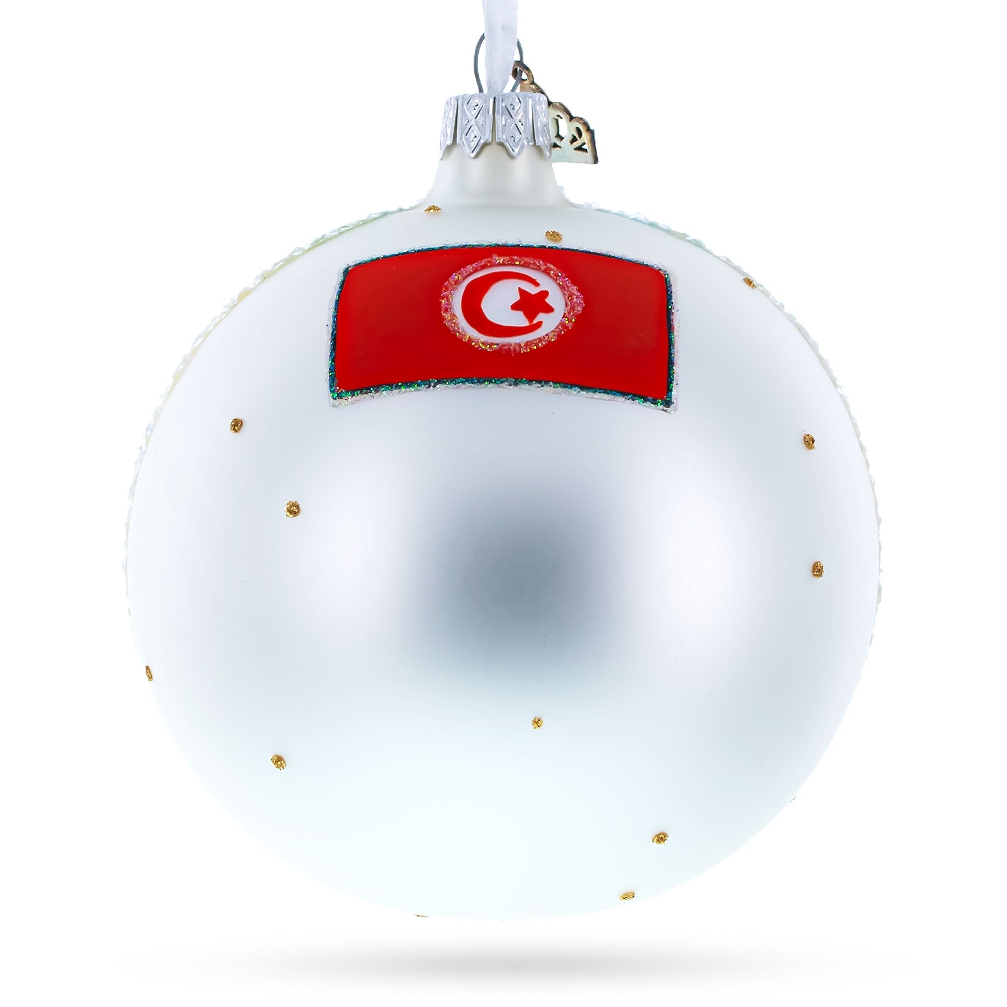 Beach At Hammamet, Tunisia Glass Ball Christmas Ornament 4 Inches