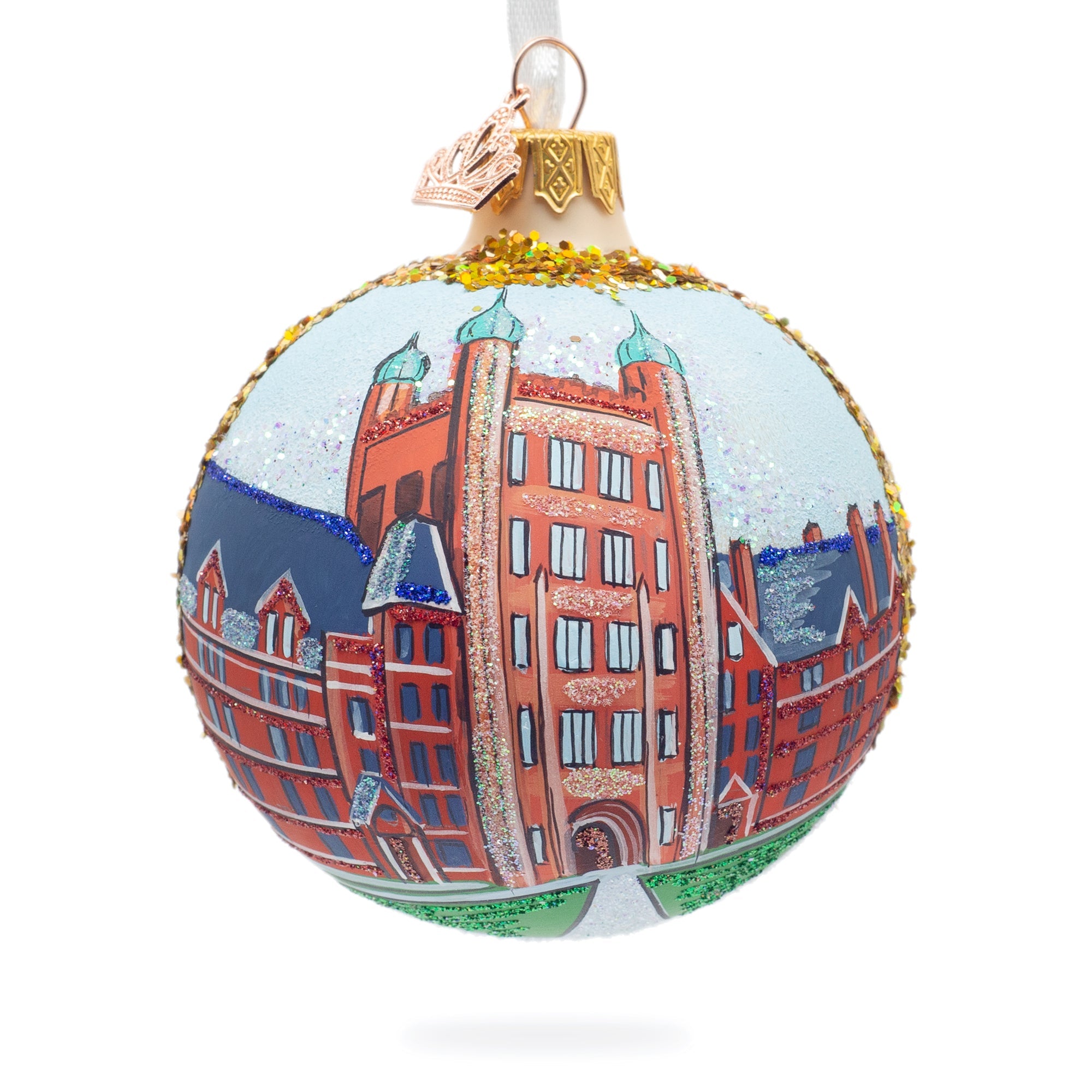 Yale University, New Haven, Connecticut, Usa Glass Ball Christmas Ornament 3.25 Inches