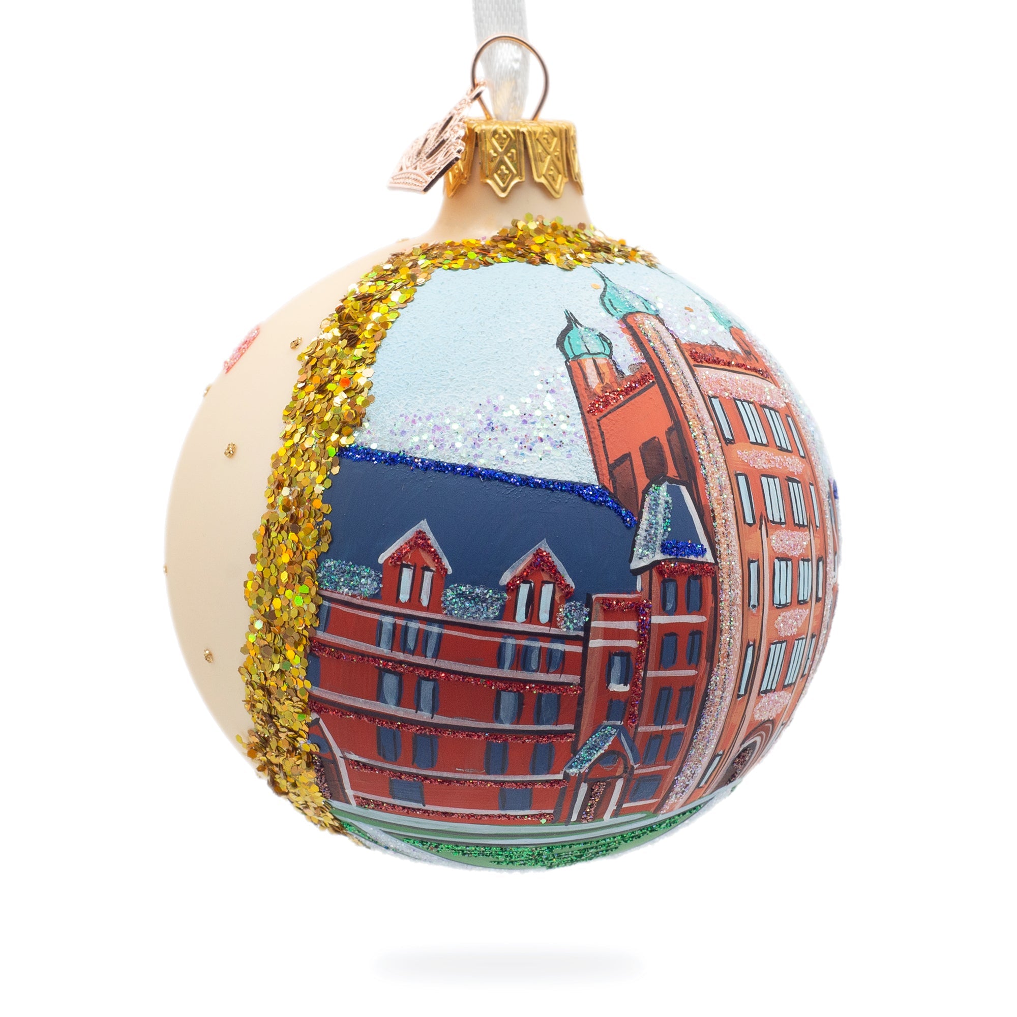 Yale University, New Haven, Connecticut, Usa Glass Ball Christmas Ornament 3.25 Inches