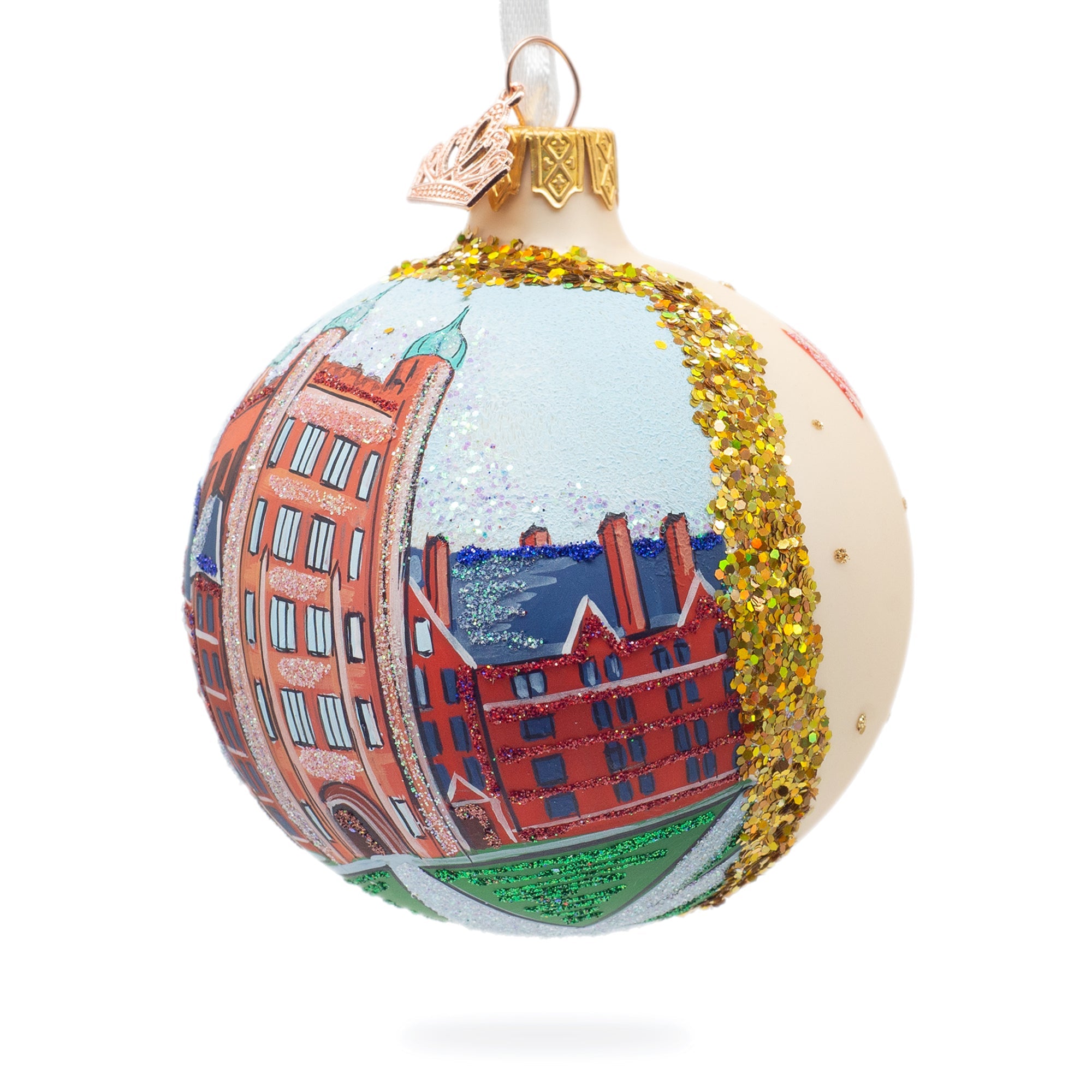 Yale University, New Haven, Connecticut, Usa Glass Ball Christmas Ornament 3.25 Inches