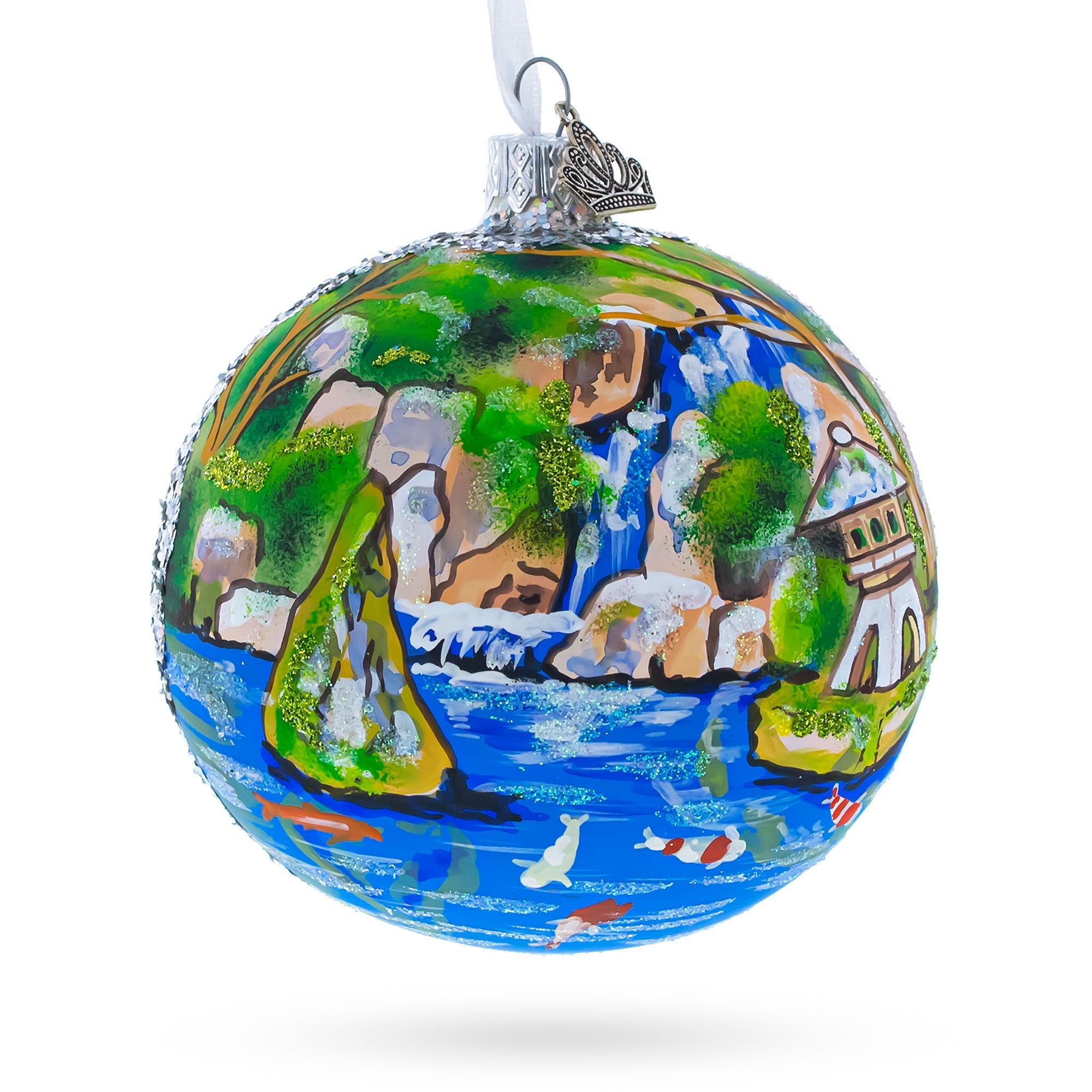 Japanese Garden, Portland, Oregon, Usa Glass Ball Christmas Ornament