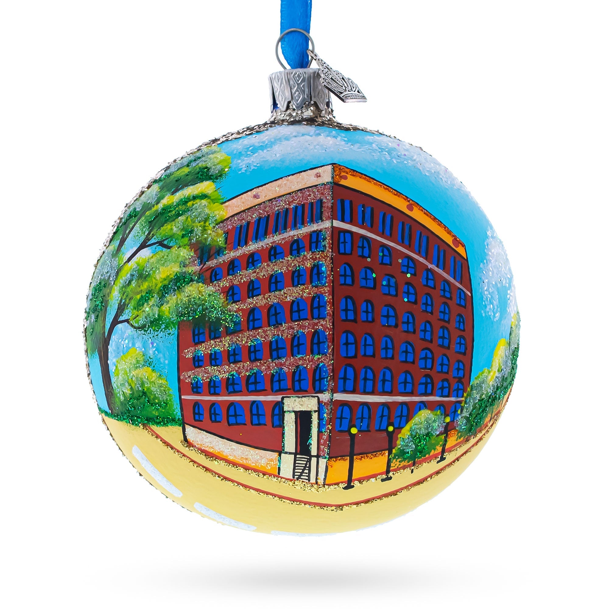 The Sixth Floor Museum At Dealey Plaza, Dallas, Texas, Usa Glass Ball Christmas Ornament