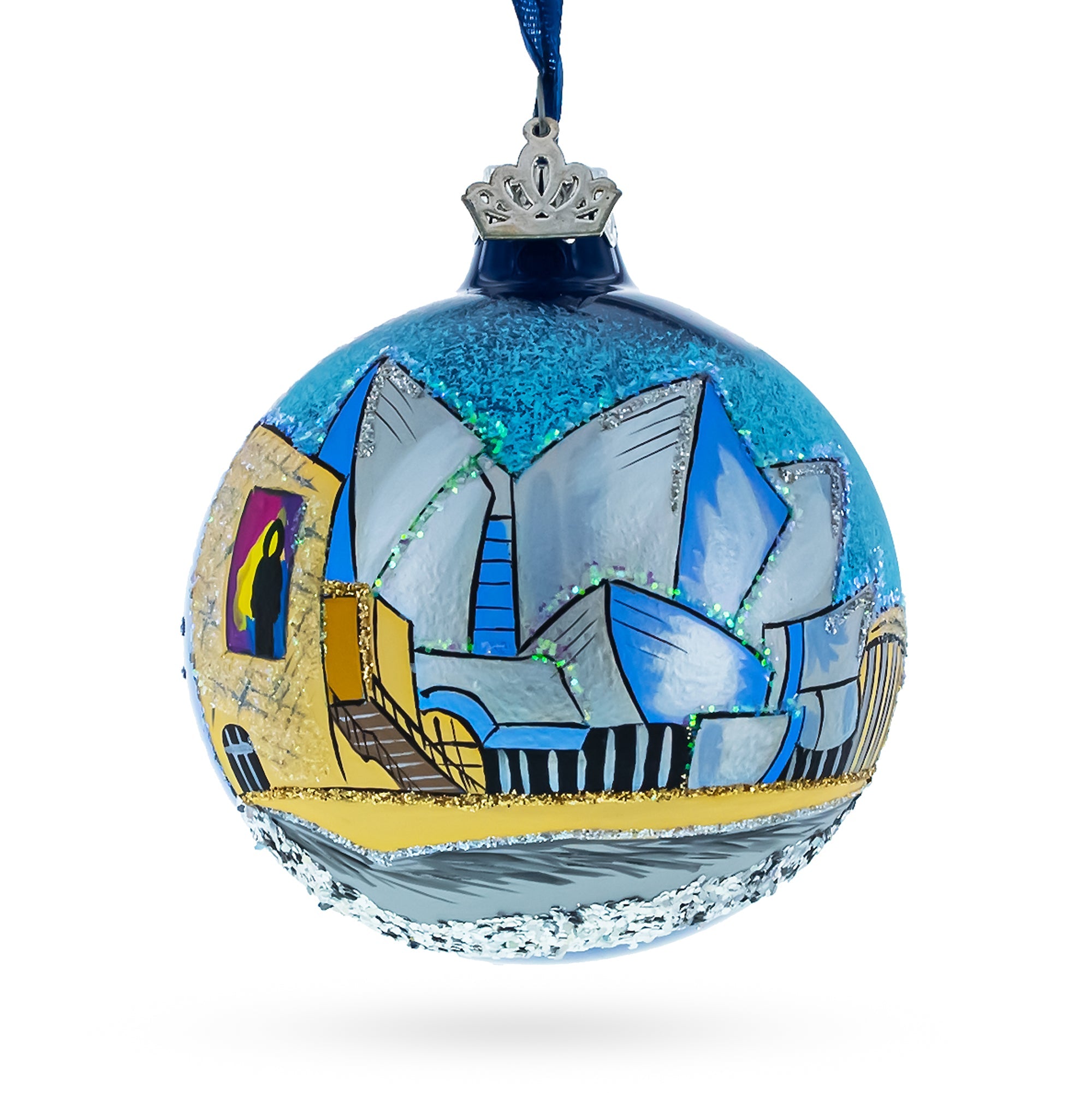 Concert Hall Los Angeles, California Glass Ball Christmas Ornament 3.25 Inches