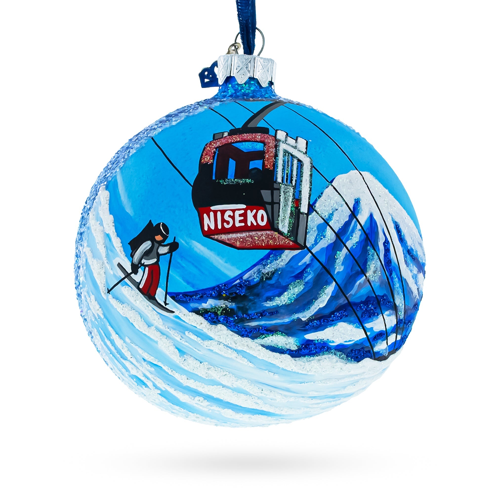 Niseko Ski Resort, Japan Glass Ball Christmas Ornament 4 Inches