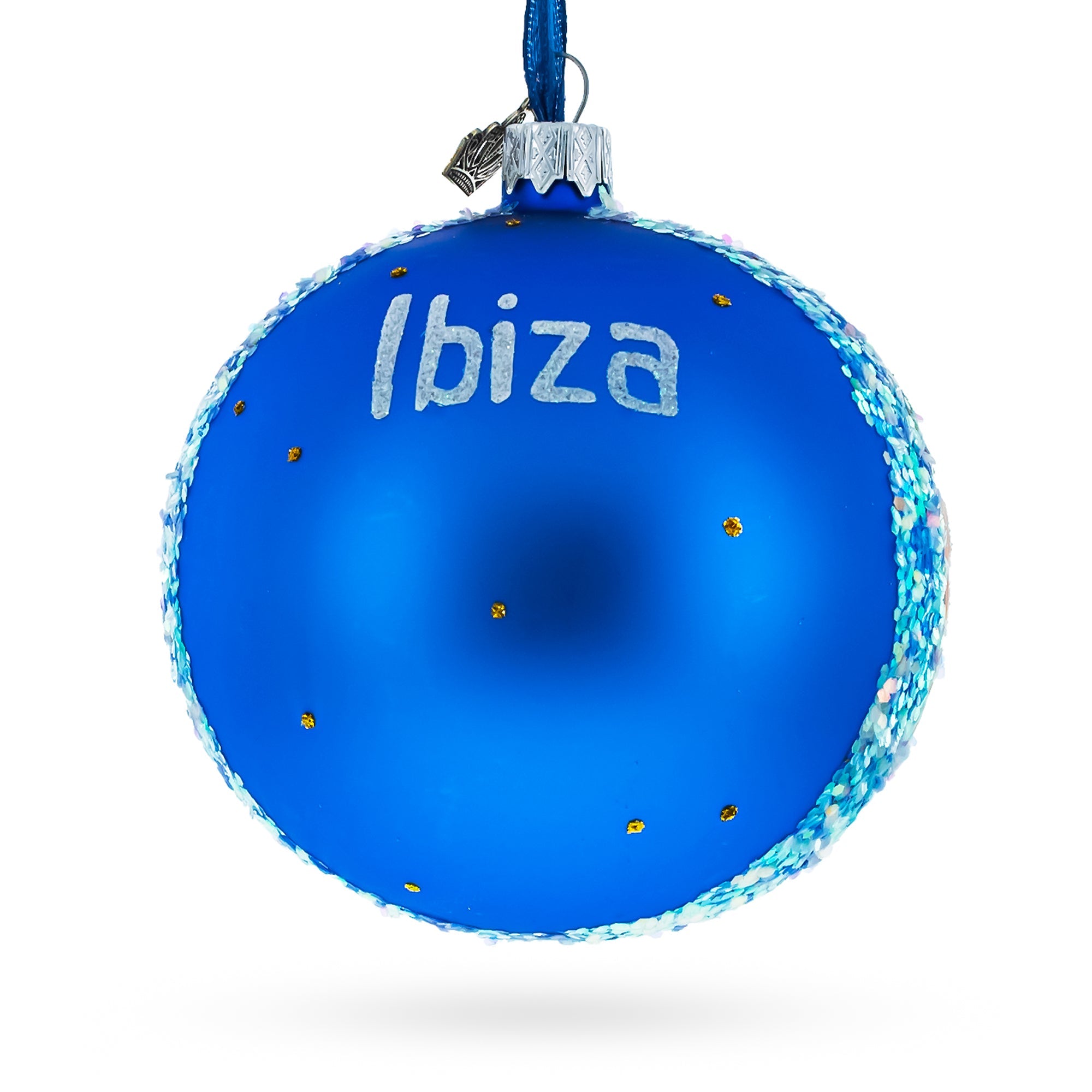 Beach At Ibiza, Spain Glass Ball Christmas Ornament 4 Inches