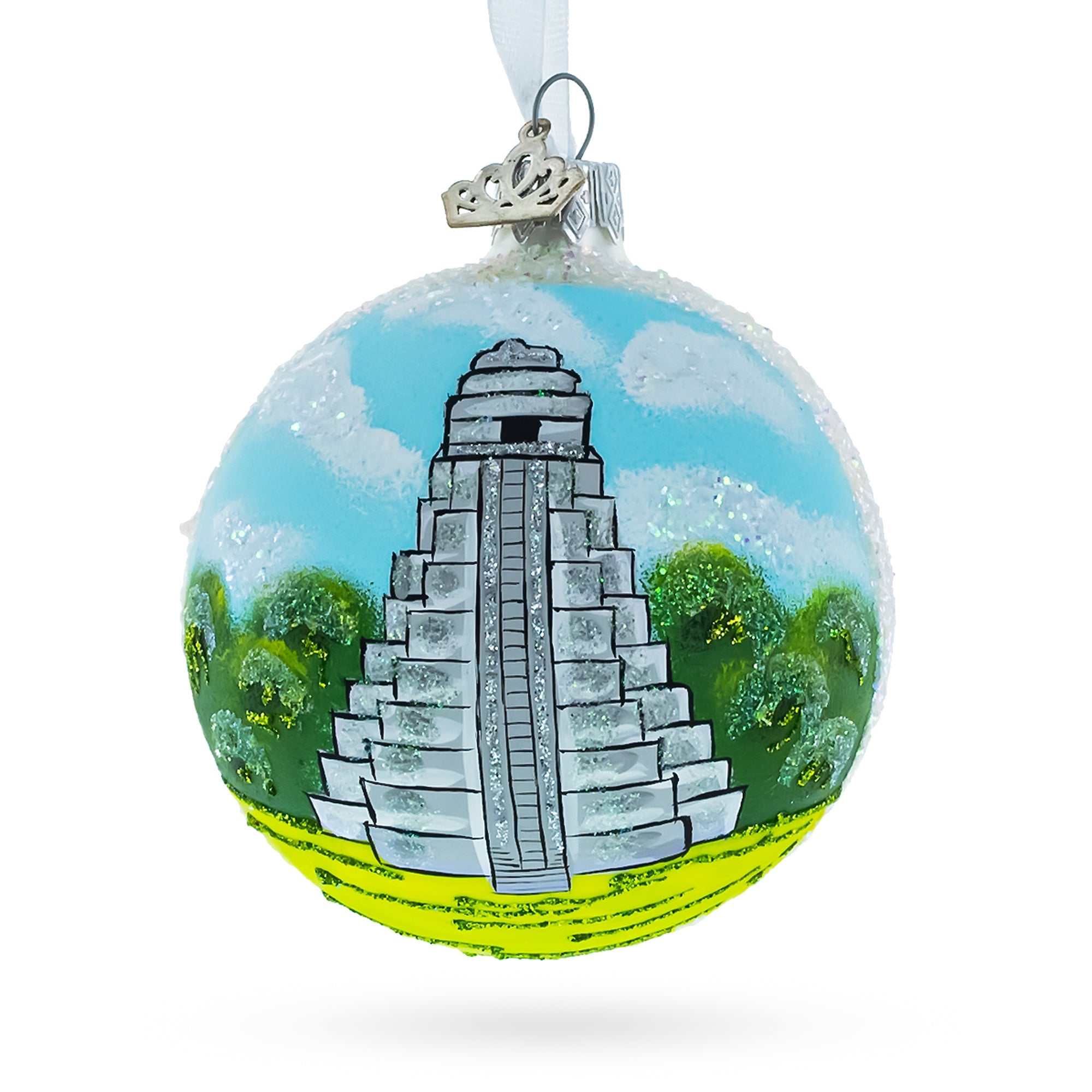 Tikal, Guatemala Glass Ball Christmas Ornament 3.25 Inches