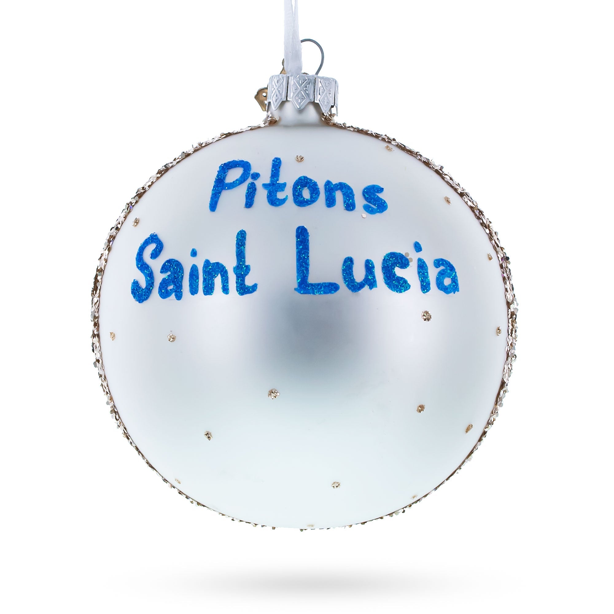 The Pitons, St. Lucia Glass Ball Christmas Ornament