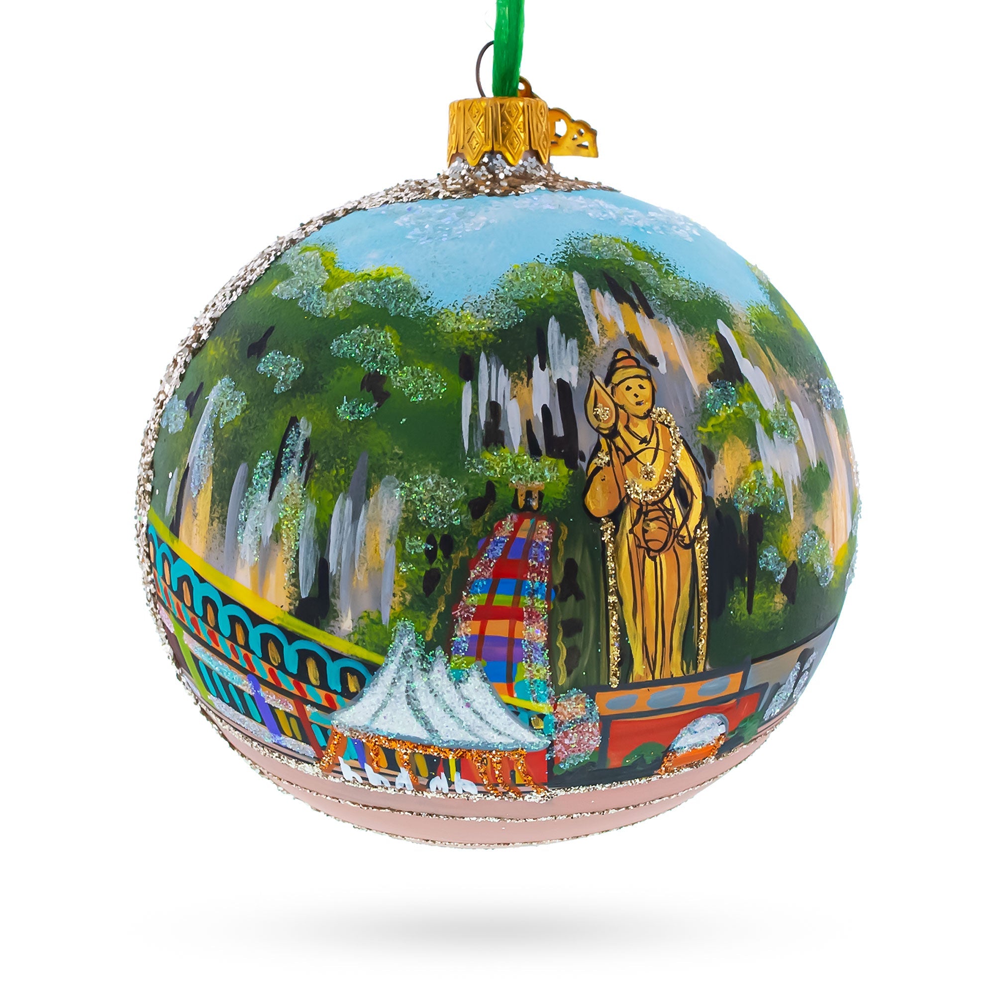 Batu Caves, Malaysia Glass Ball Christmas Ornament