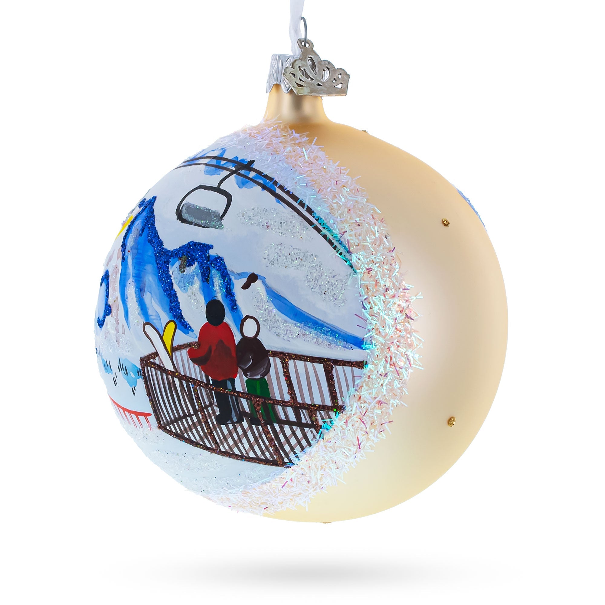 Verbier Ski Resort, Switzerland Glass Ball Christmas Ornament