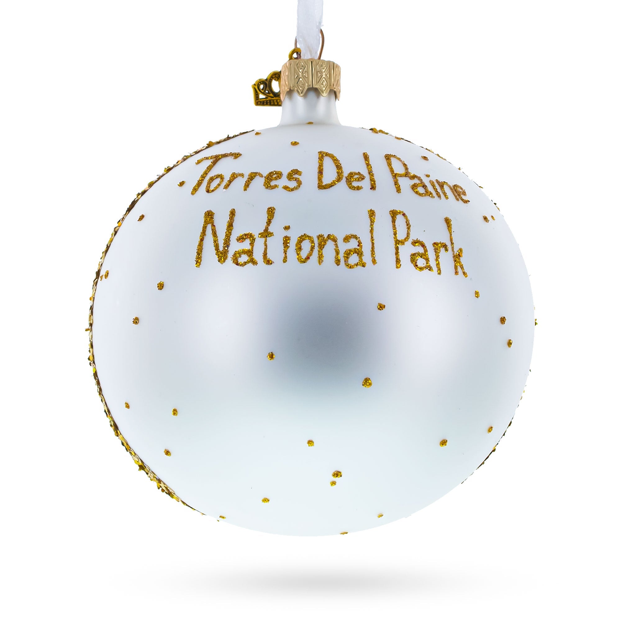 Torres Del Paine National Park, Chile Glass Christmas Ornament