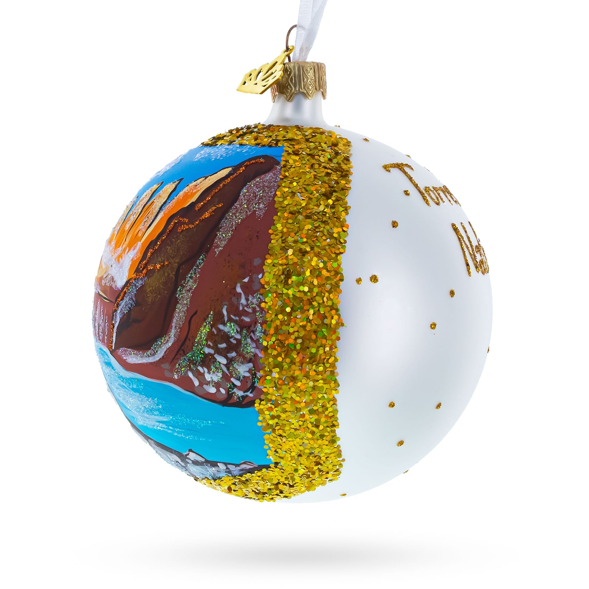 Torres Del Paine National Park, Chile Glass Christmas Ornament