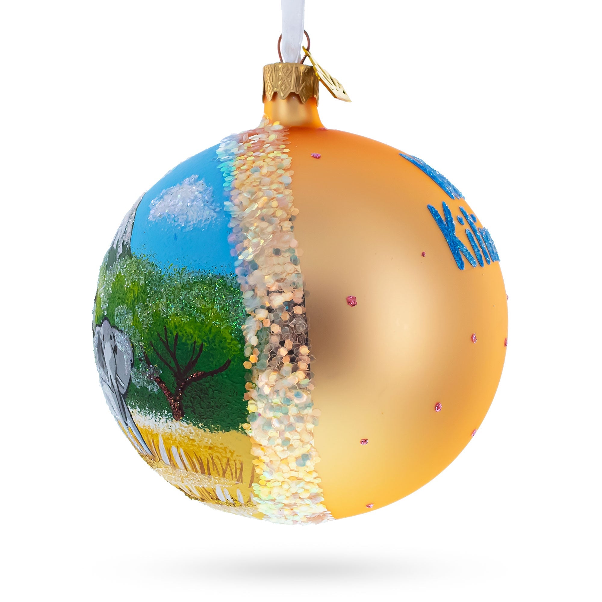 Mount Kilimanjaro, Tanzania Glass Ball Christmas Ornament