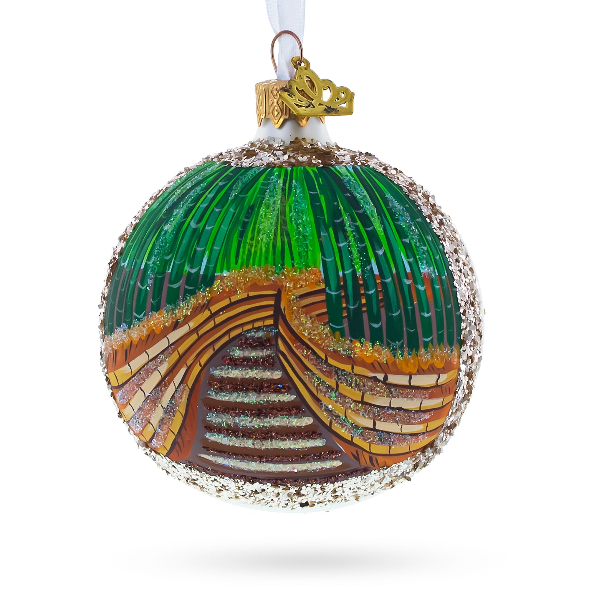 Arashiyama Bamboo Grove, Kyoto, Japan Glass Christmas Ornament