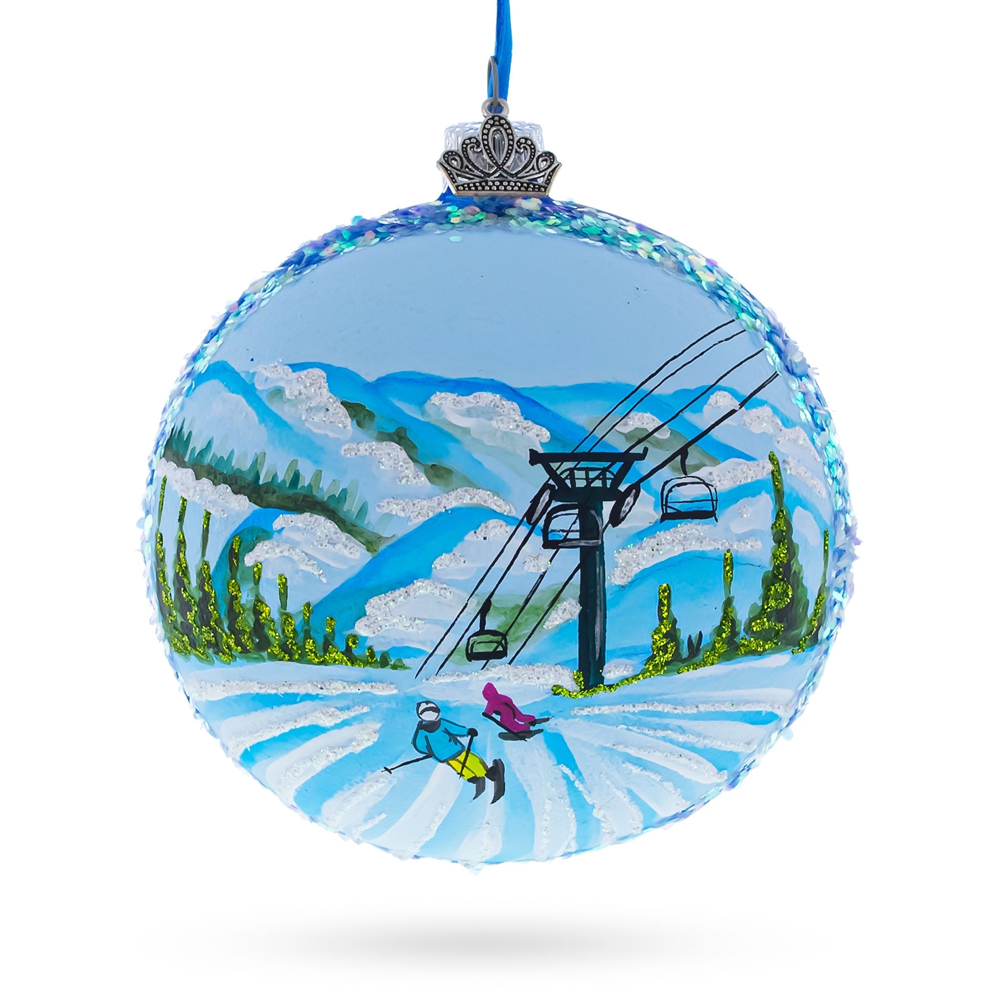 Deer Valley Ski Resort, Park City, Utah, Usa Glass Ball Christmas Ornament