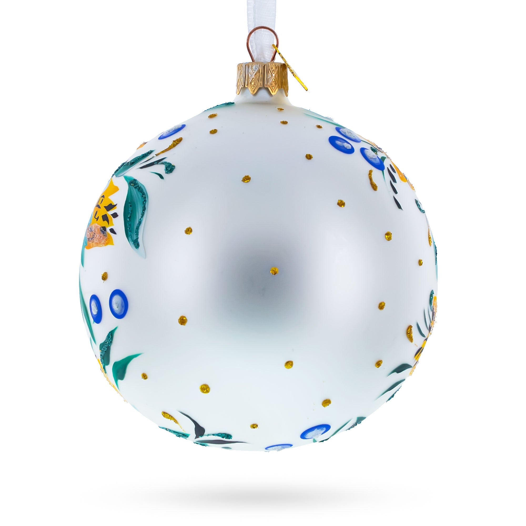 Heliopsis Flowers Glass Ball Ornament