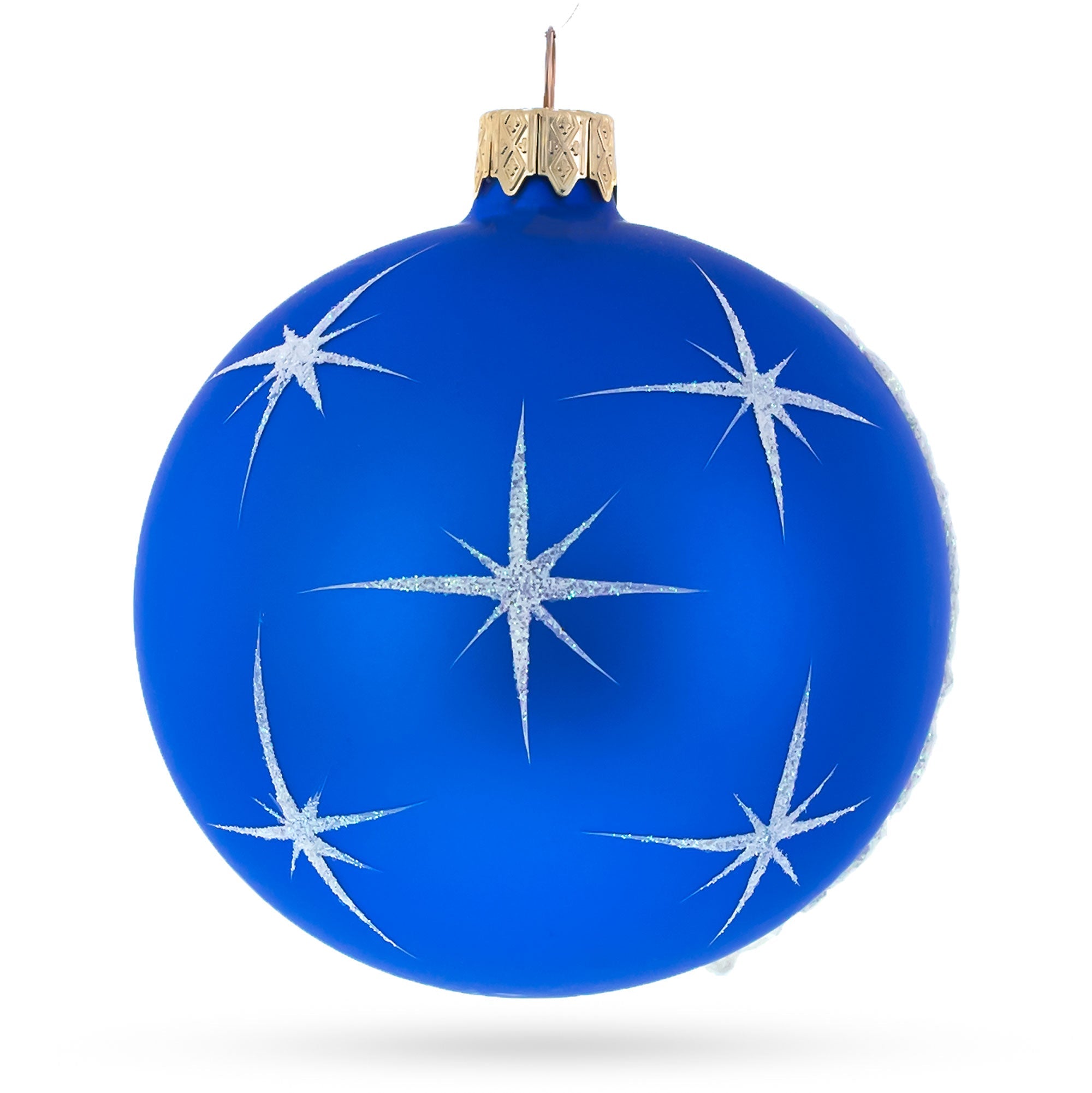 Santa, Angel, And Gifts: A Heavenly Christmas Tale - Blown Glass Ball Ornament 3.25 Inches