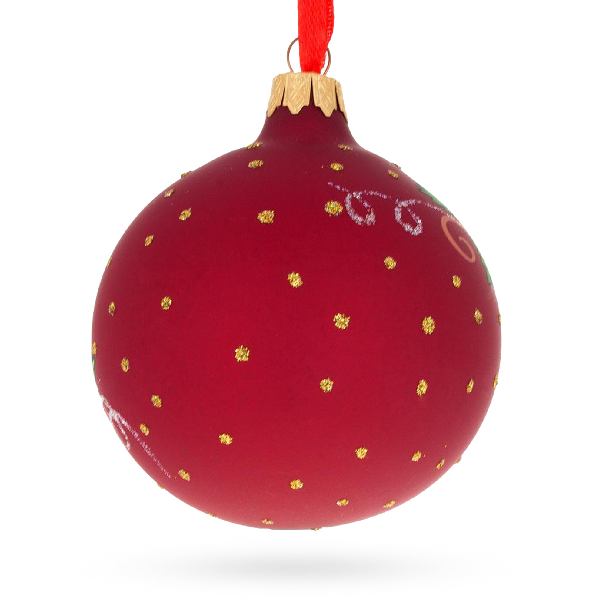 Cheers To The Holidays: Red Wine Bottle Blown Glass Ball Christmas Ornament 3.25 Inches