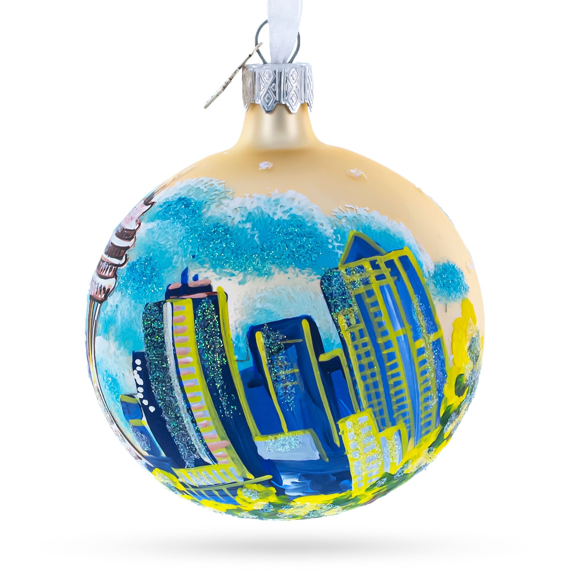 Seattle, Washington Glass Ball Christmas Ornament 3.25 Inches