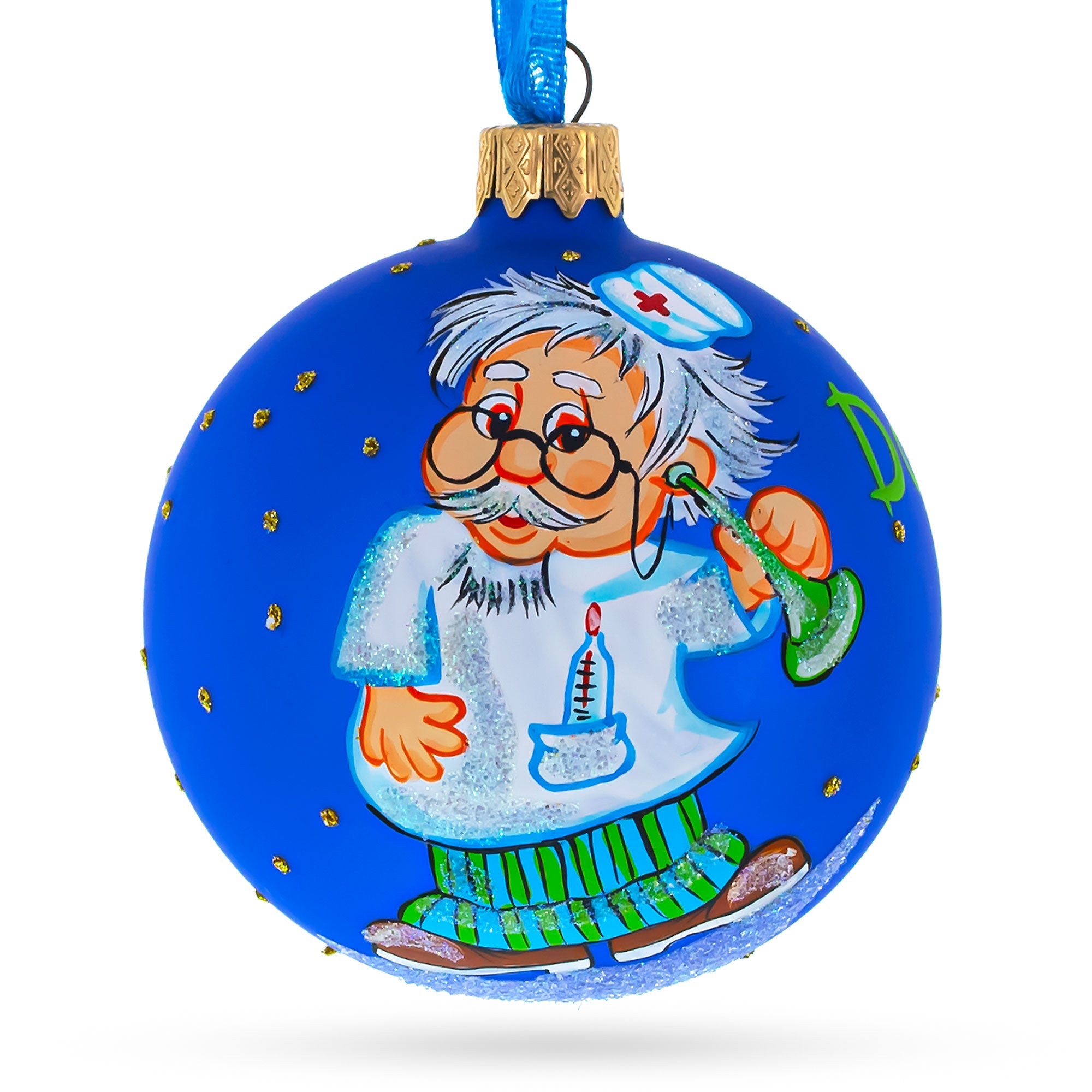 The Caring Doctor - Blown Glass Ball Christmas Ornament 3.25 Inches