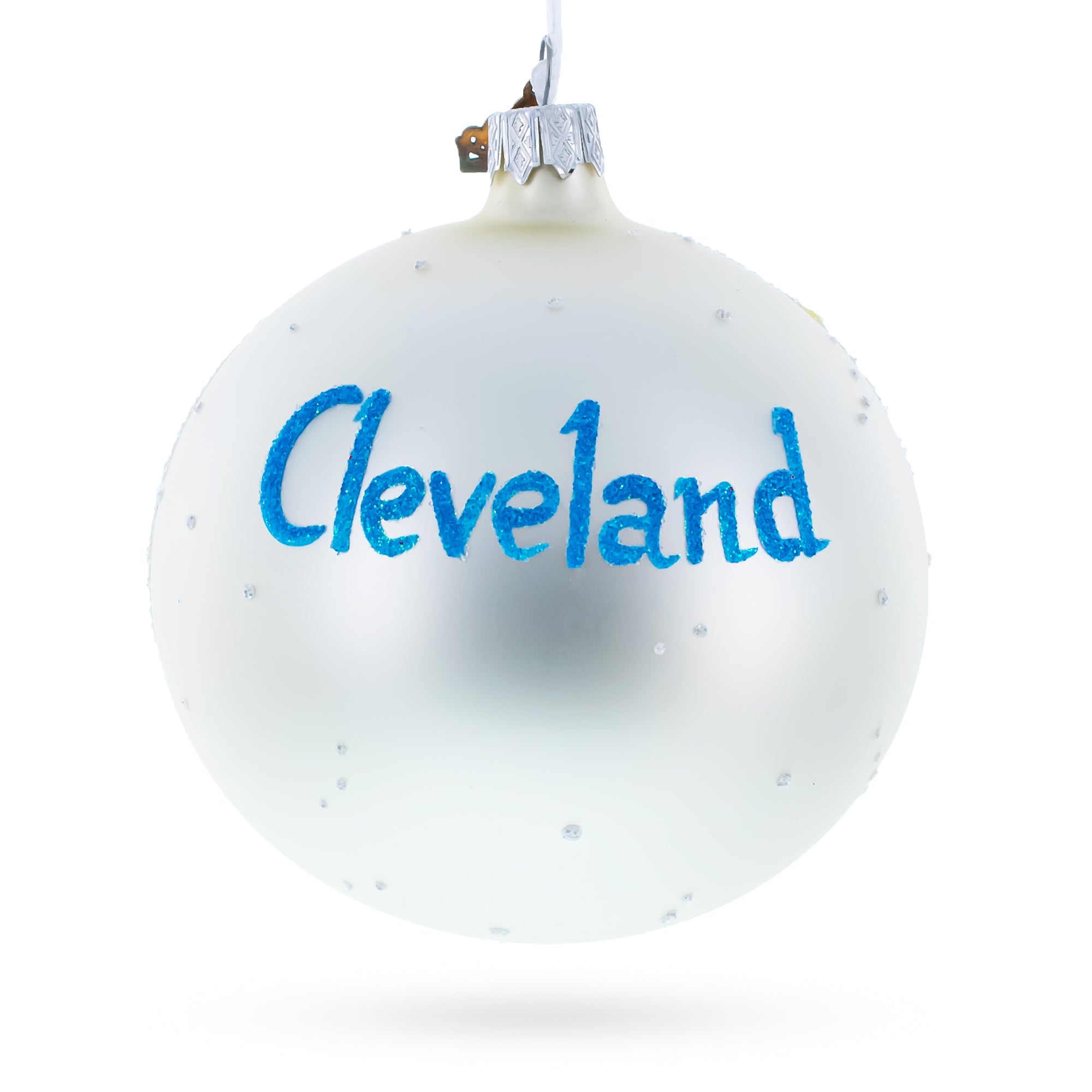 Cleveland, Ohio Glass Ball Christmas Ornament 4 Inches